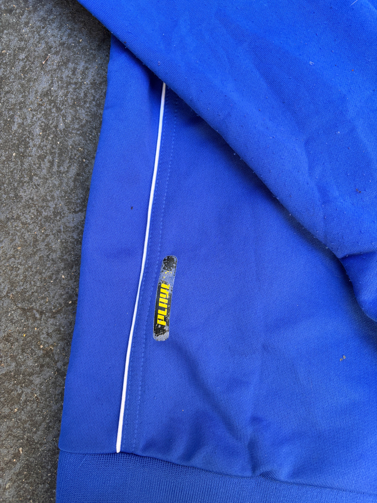 16/17 Kappa Leeds United Jumper Size L Blue Embroidered Logo + Spell Out Full Zip
