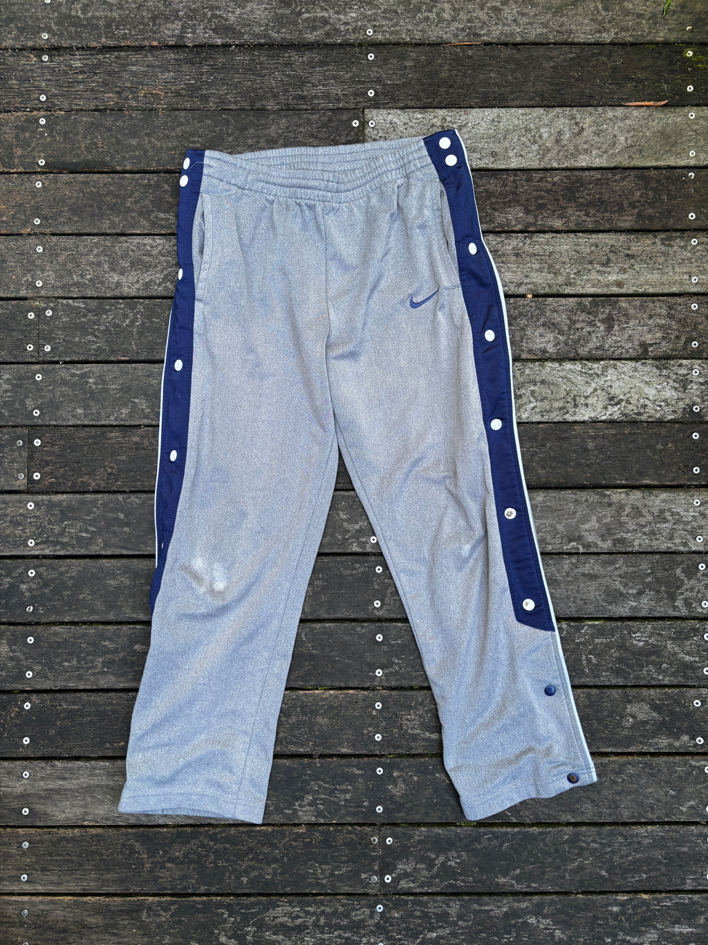 90's Nike Tearaway Track Pants in Grey Size M