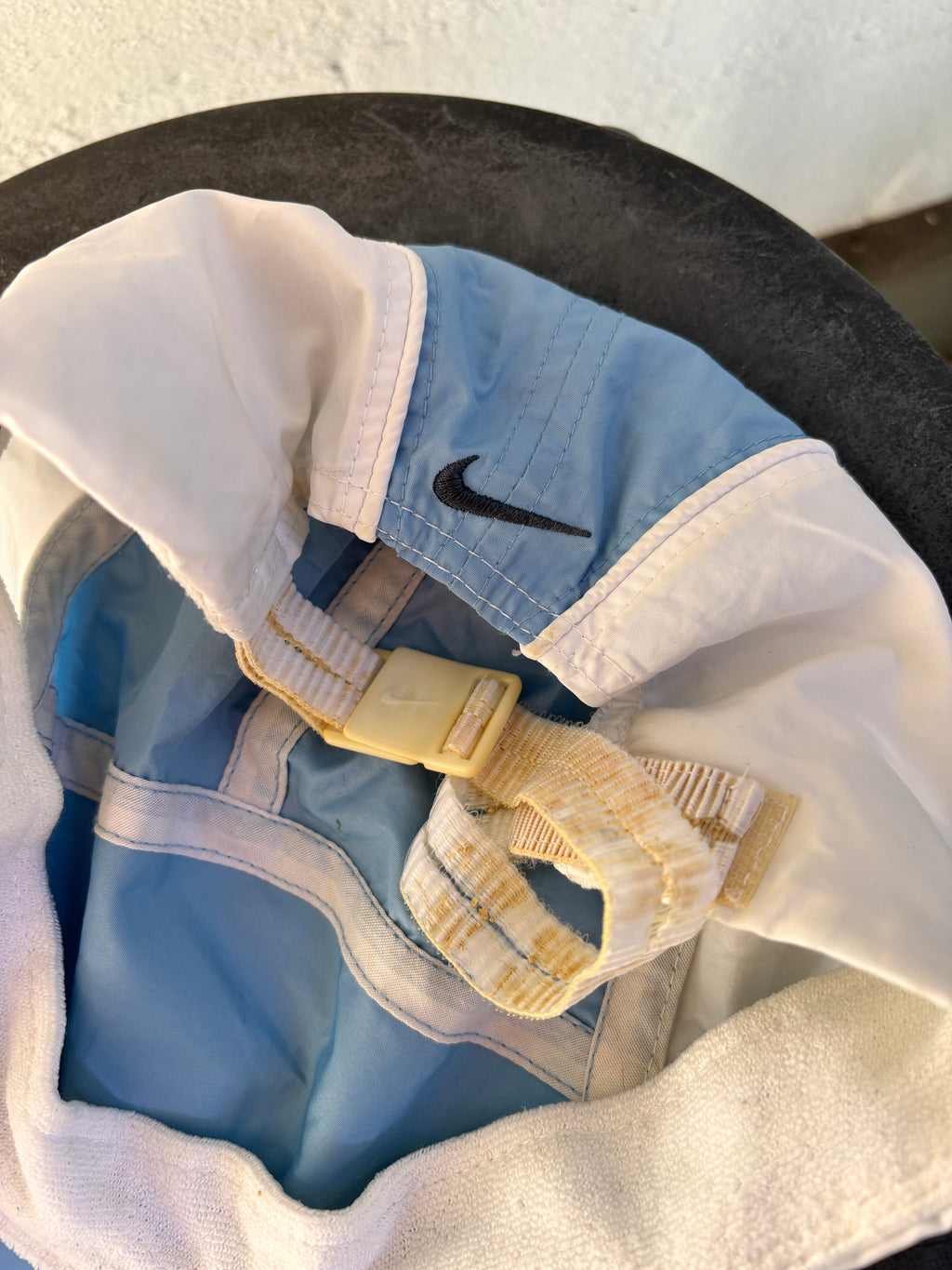 Vintage Y2K Nike Hex Logo Dri-Fit Cap OSFM Blue White Adjustable Back