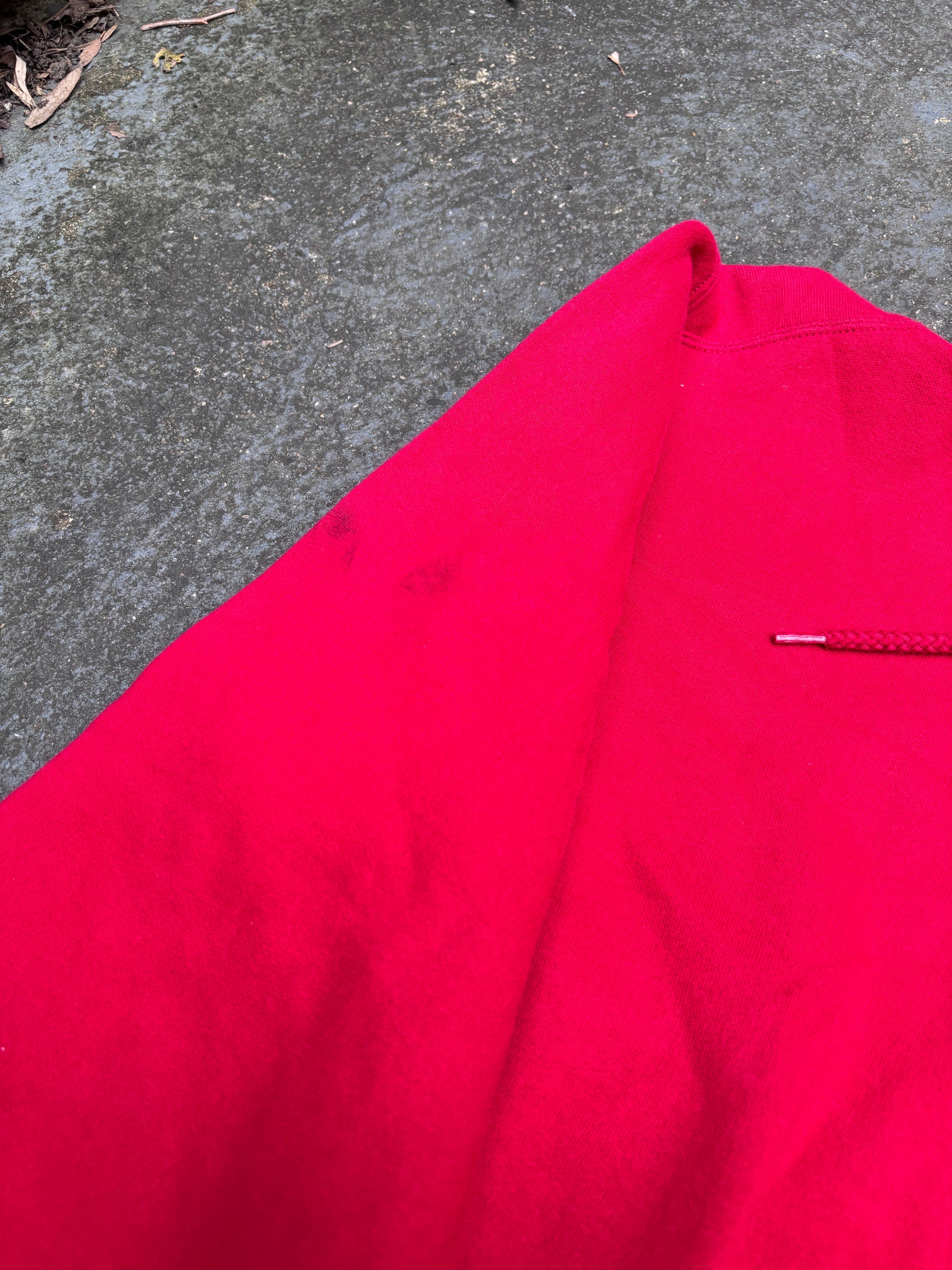 Vintage 90s Nike Hoodie Size S Red Black Chest Swoosh Kangaroo Pouch