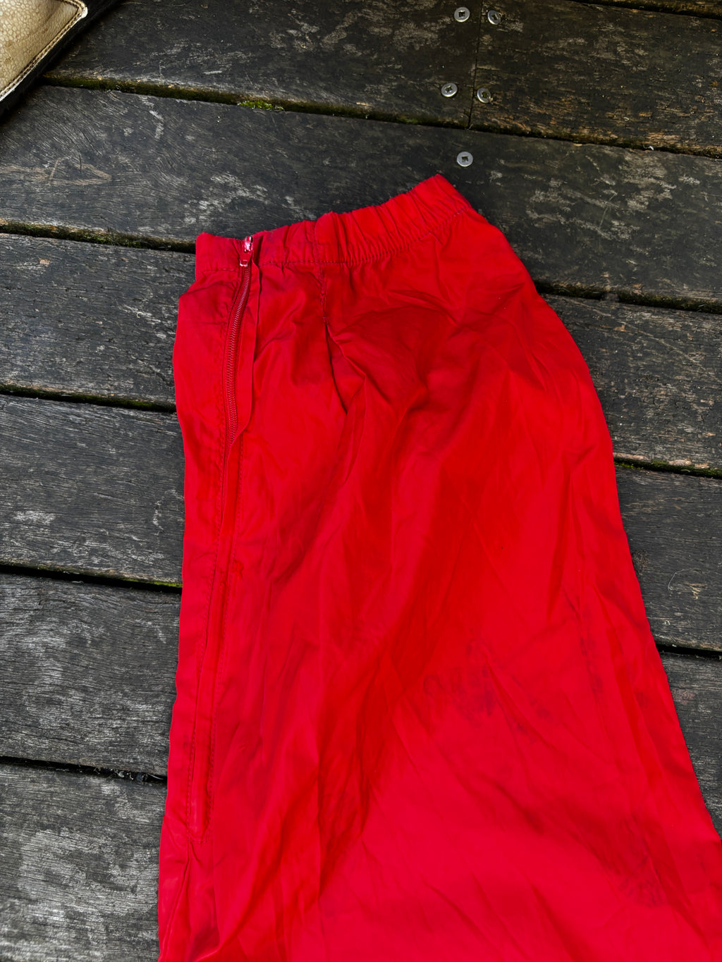 90's Nike Red on Red Nylon Lightweight Winderbreaker Track Pants