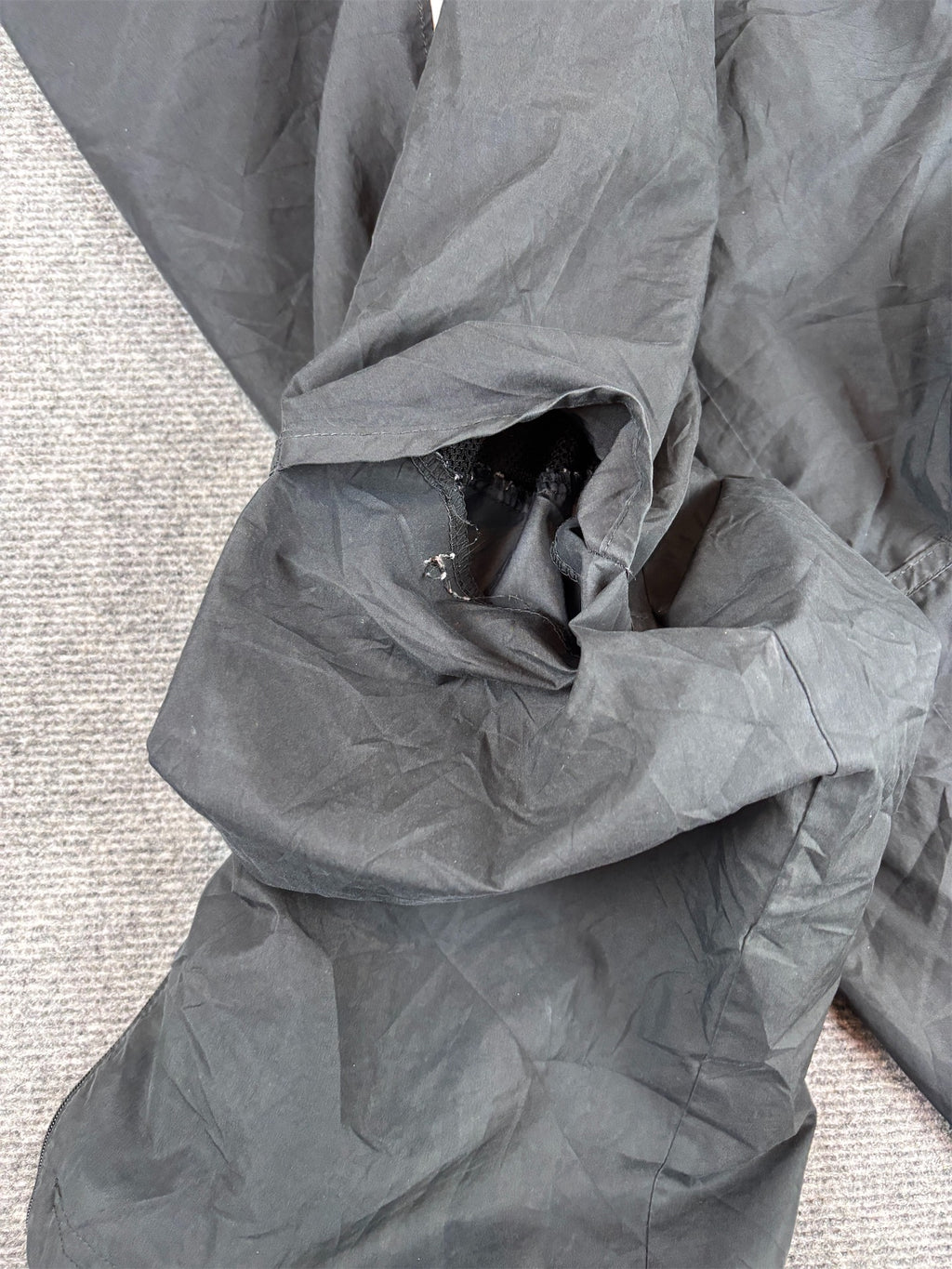 Vintage Y2K Nike Track Pants L Black Poly White Swoosh Panel Ankle Zips Wide Leg