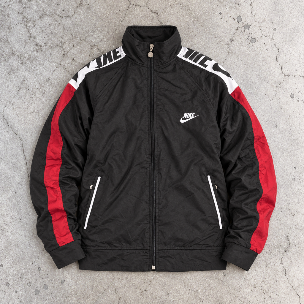 2000s Nike Jacket Women's XS Black Arm Tape Logo Full Zip