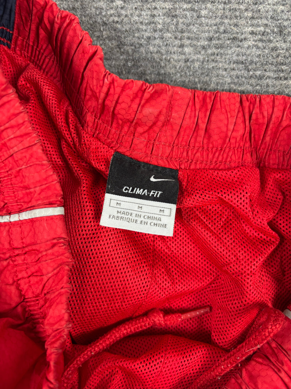 Vintage 00s Nike Track Pants Men's Medium Red Navy Cuffed Joggers