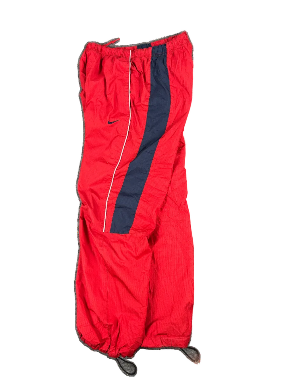 Vintage 00s Nike Track Pants Men's Medium Red Navy Cuffed Joggers