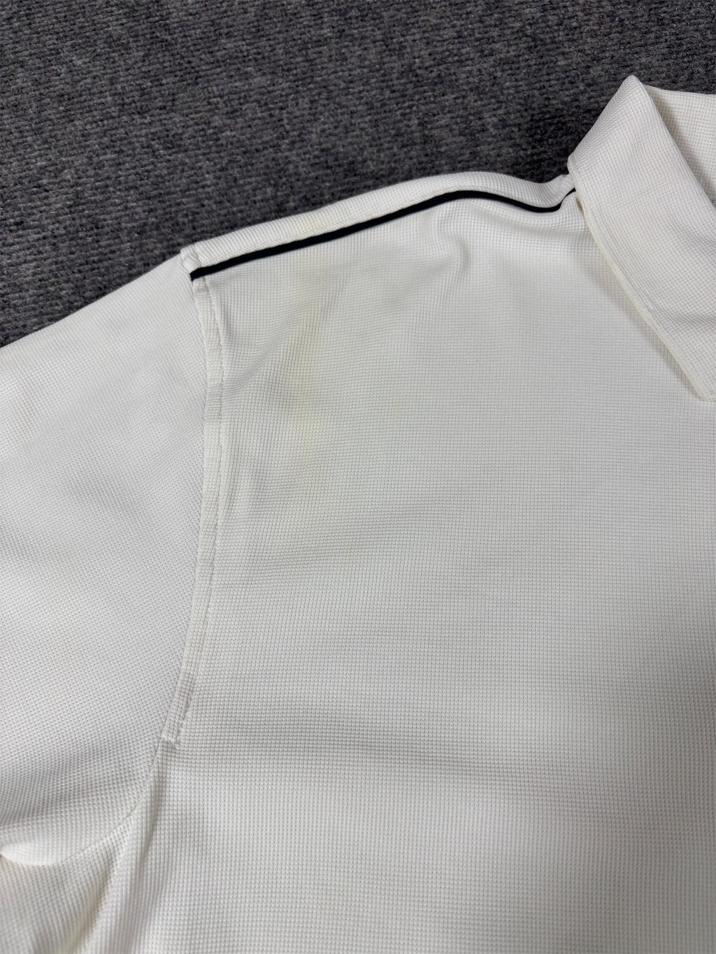 Vintage Y2K Nike Court Polo Shirt Men’s XL White Navy Mesh Texture