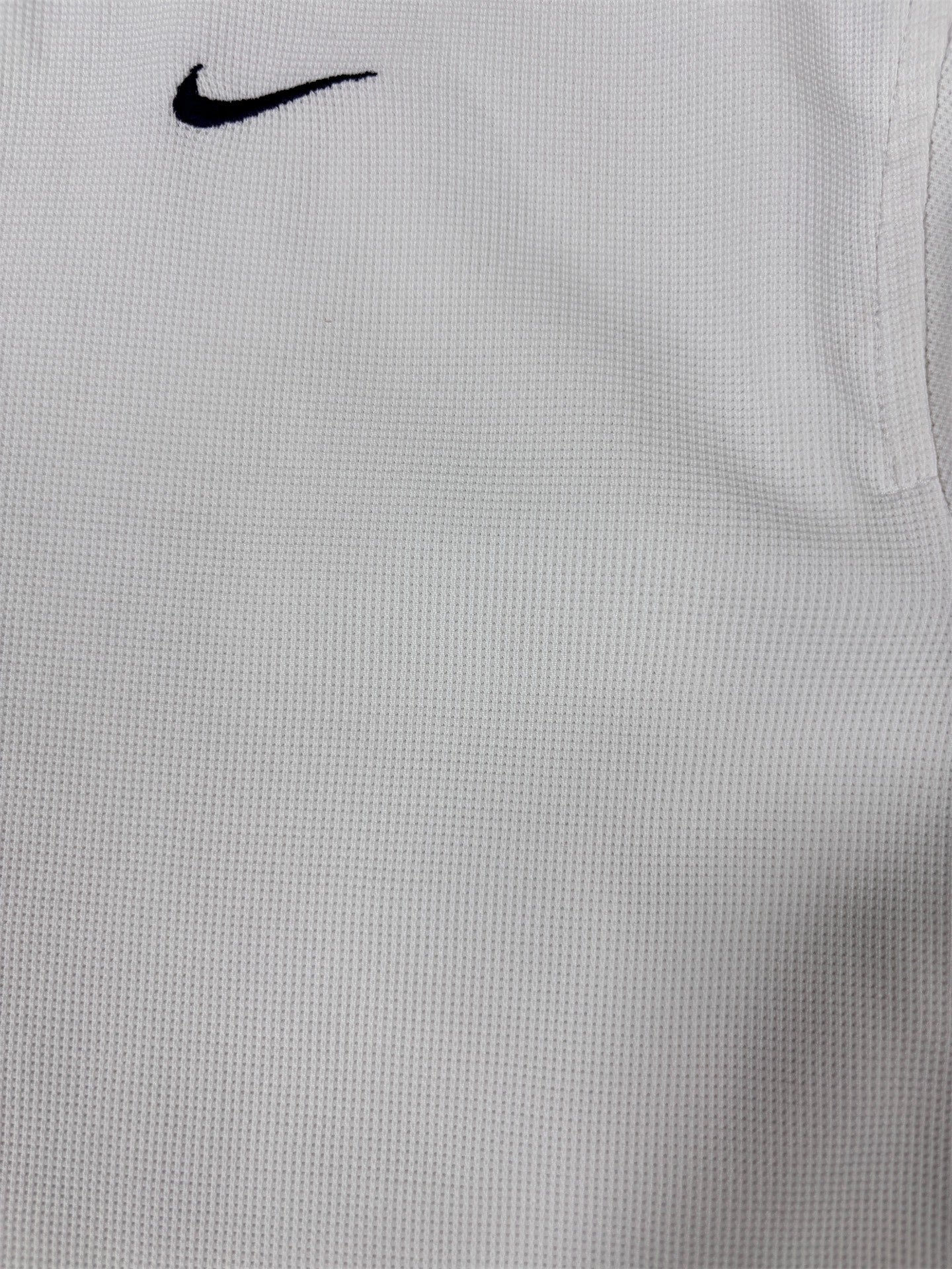Vintage Y2K Nike Court Polo Shirt Men’s XL White Navy Mesh Texture