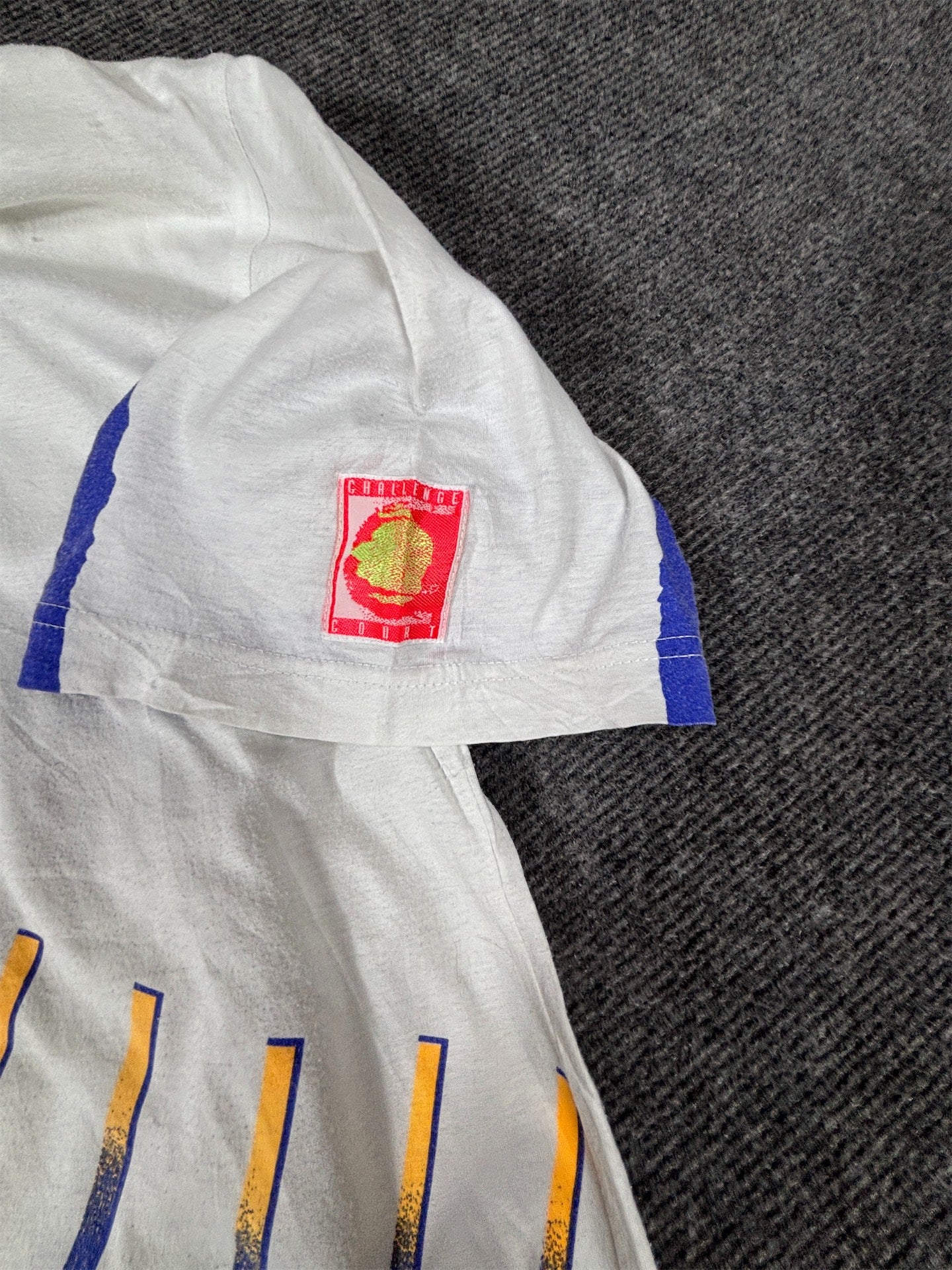 Vintage 90s Nike Challenge Court Polo Men’s L White Cotton Blue Pink Retro Tennis