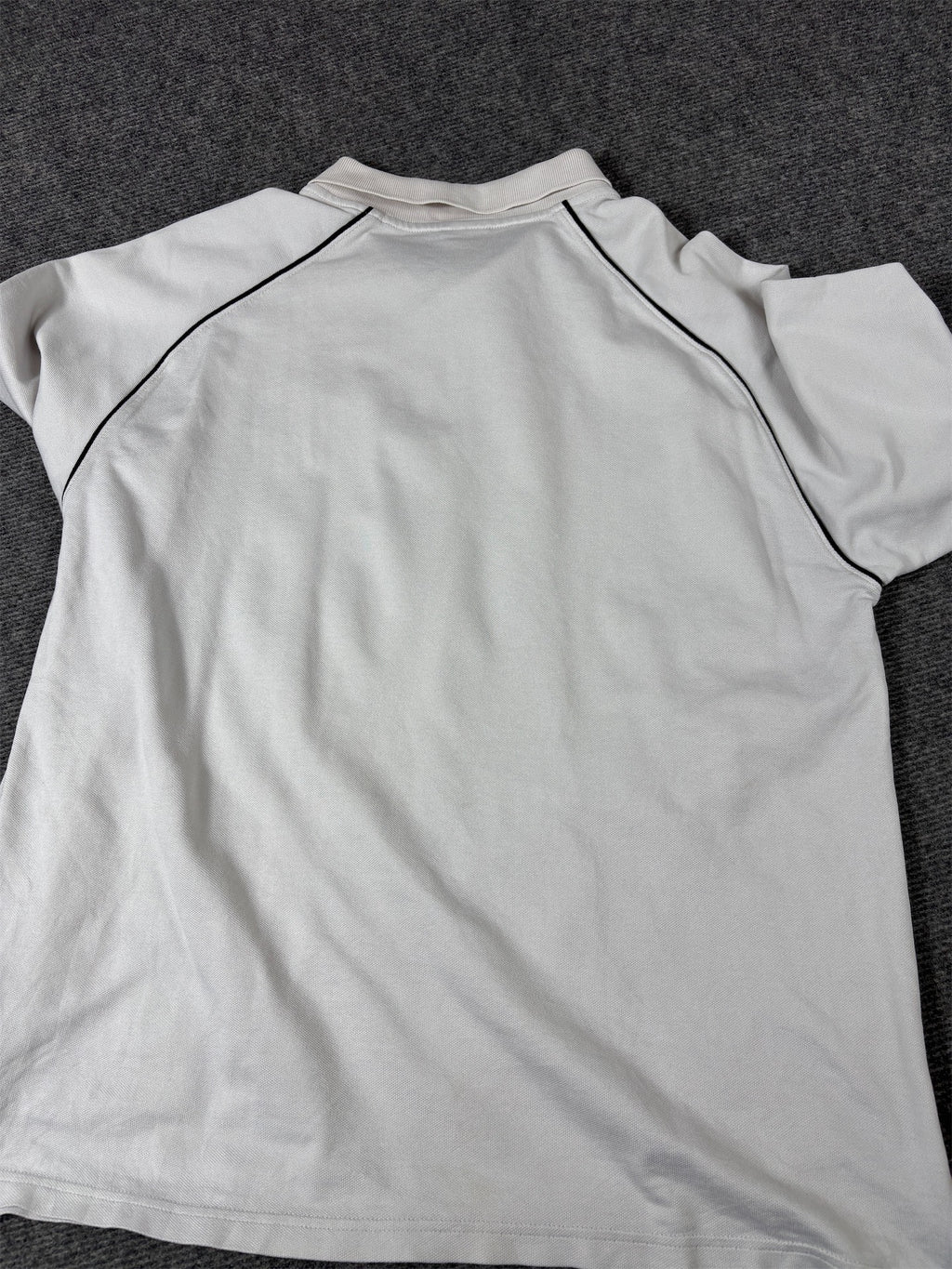 Nike Polo Shirt Men’s XL White Black Piping Swoosh FC Tarare Logos