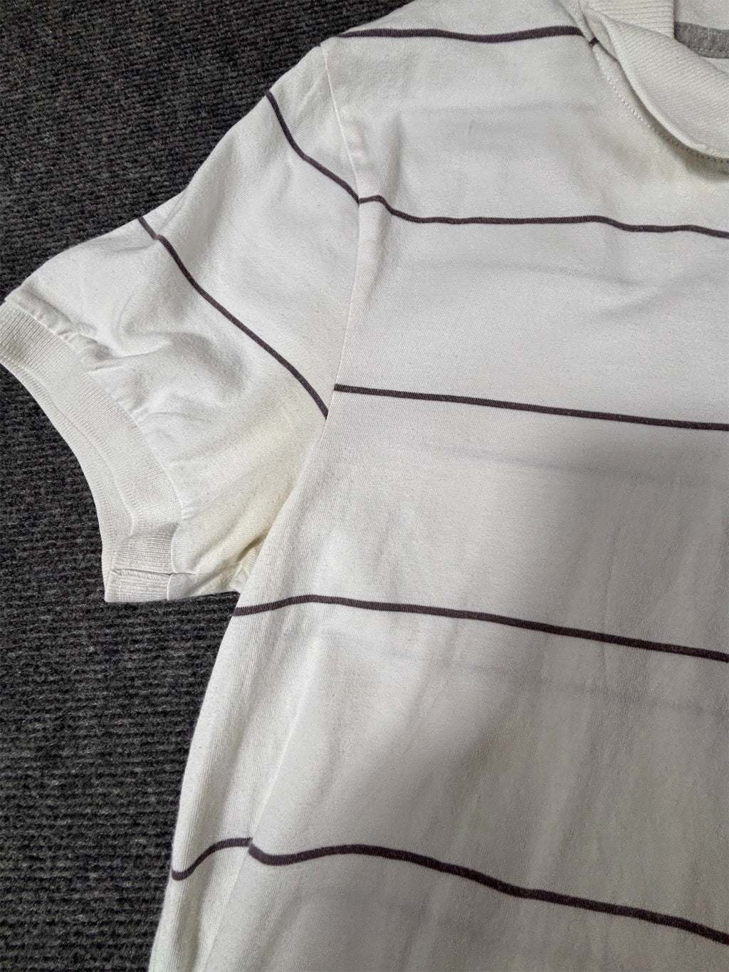 Nike Polo Shirt Men’s S White Cotton Stripe Chest Swoosh