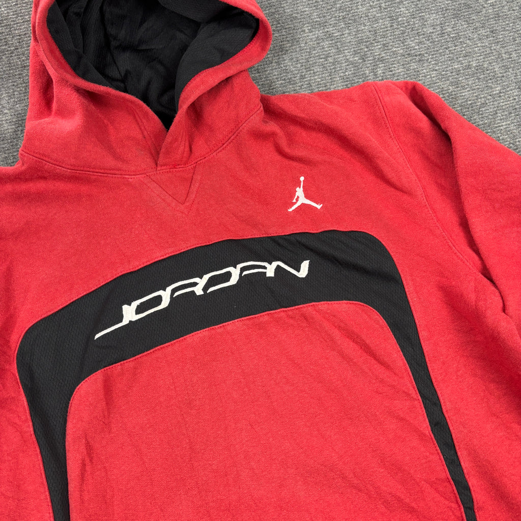 2000s Nike Jordan Hoodie Men's XL Red Black Jumpman Logo