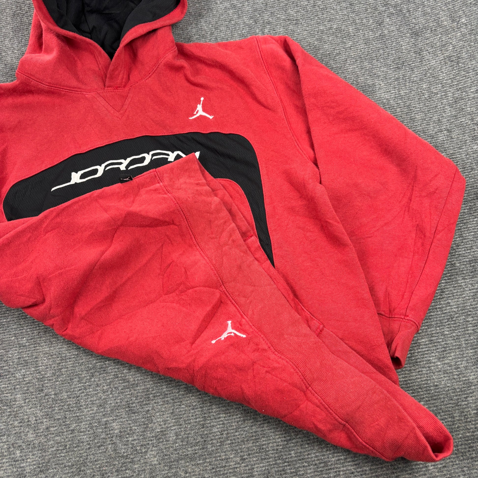 2000s Nike Jordan Hoodie Men's XL Red Black Jumpman Logo