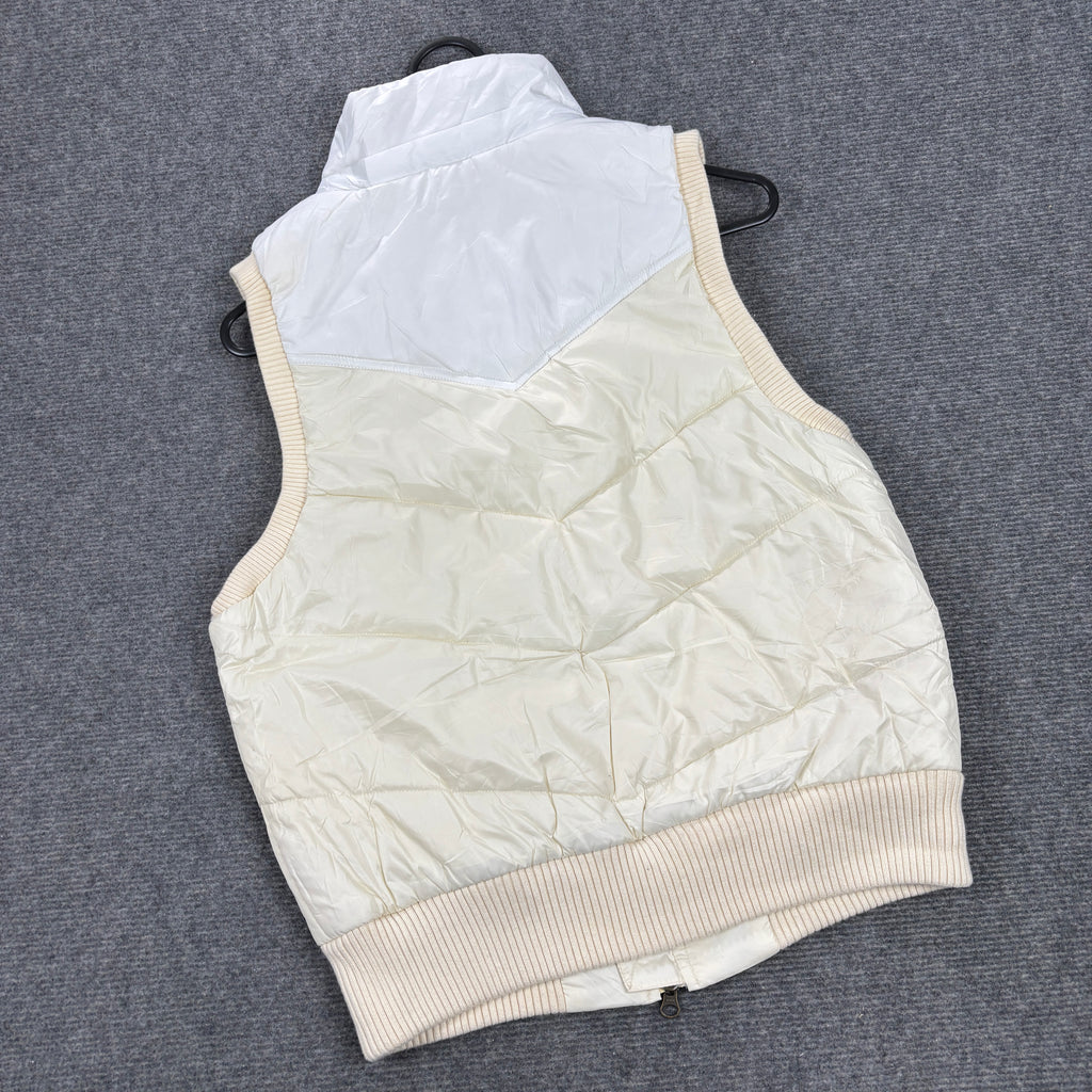 Vintage 00s Nike Puffer Vest Women's Medium White Cream GIllet