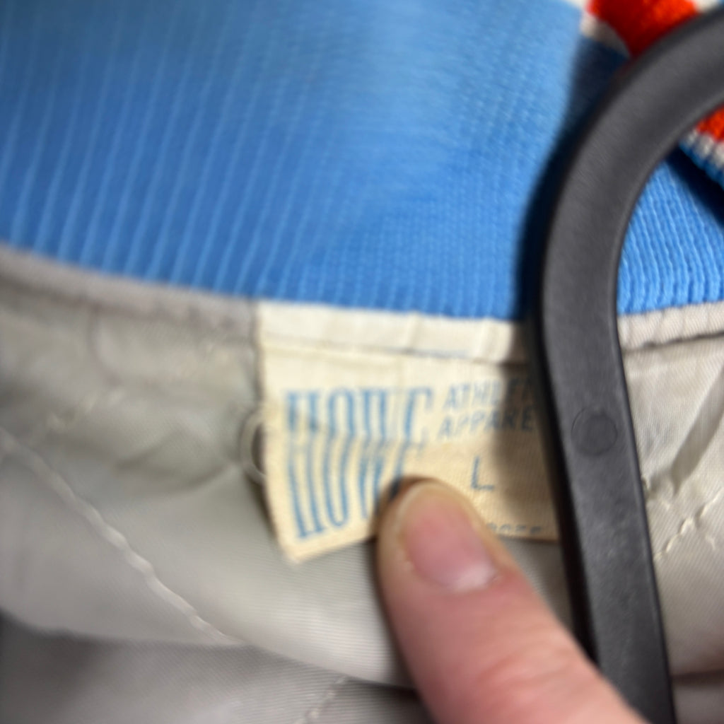 Vintage 90s Satin Bomber Jacket Men's Large Grey Blue Coaches Windbreaker