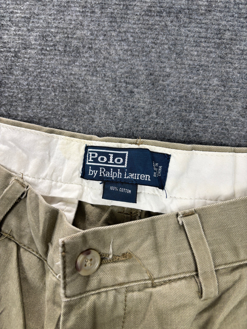 Vintage Polo Ralph Lauren Pants Men's 31 x 30 in Khaki Baggy Chino Trousers