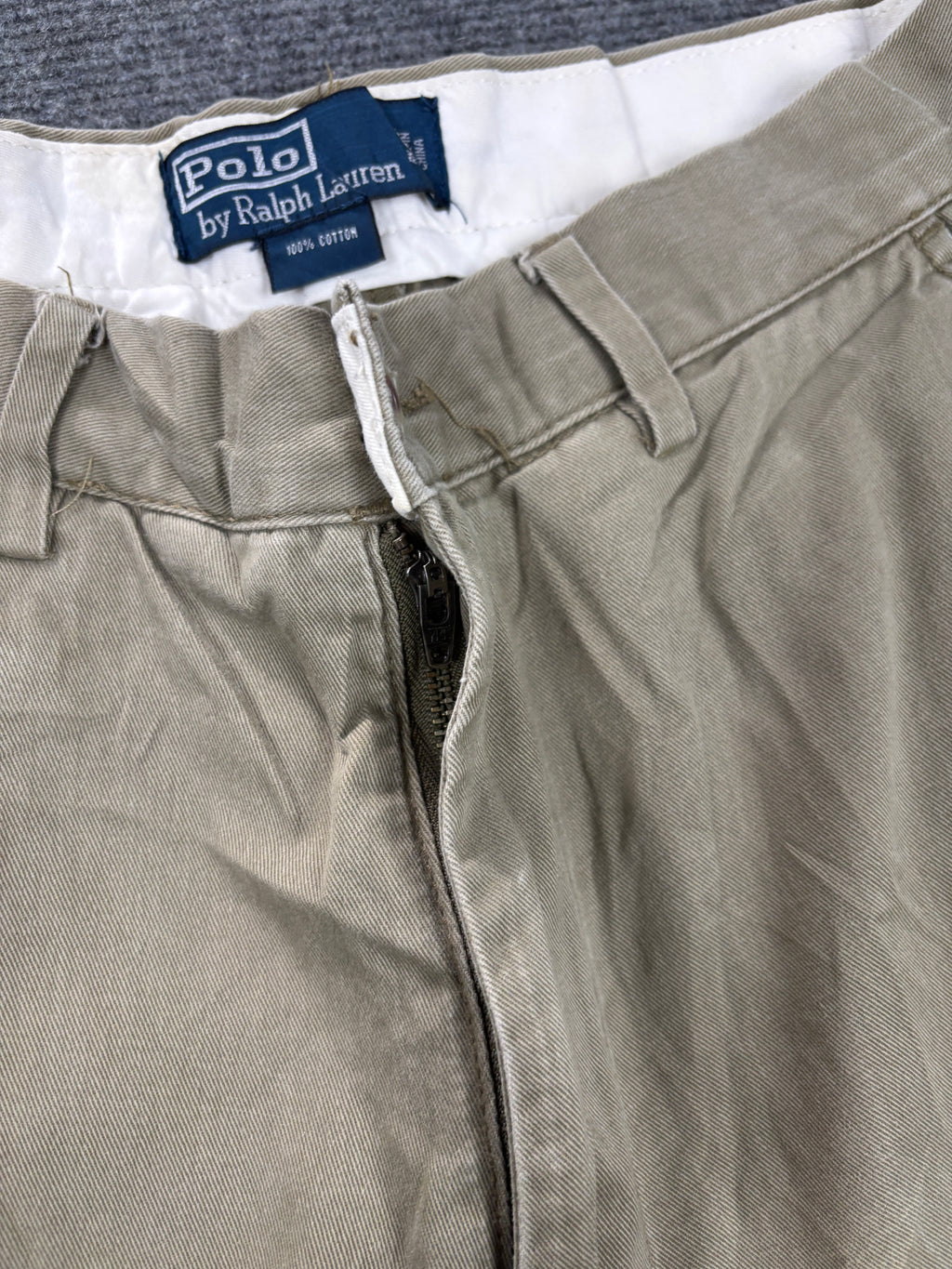 Vintage Polo Ralph Lauren Pants Men's 31 x 30 in Khaki Baggy Chino Trousers