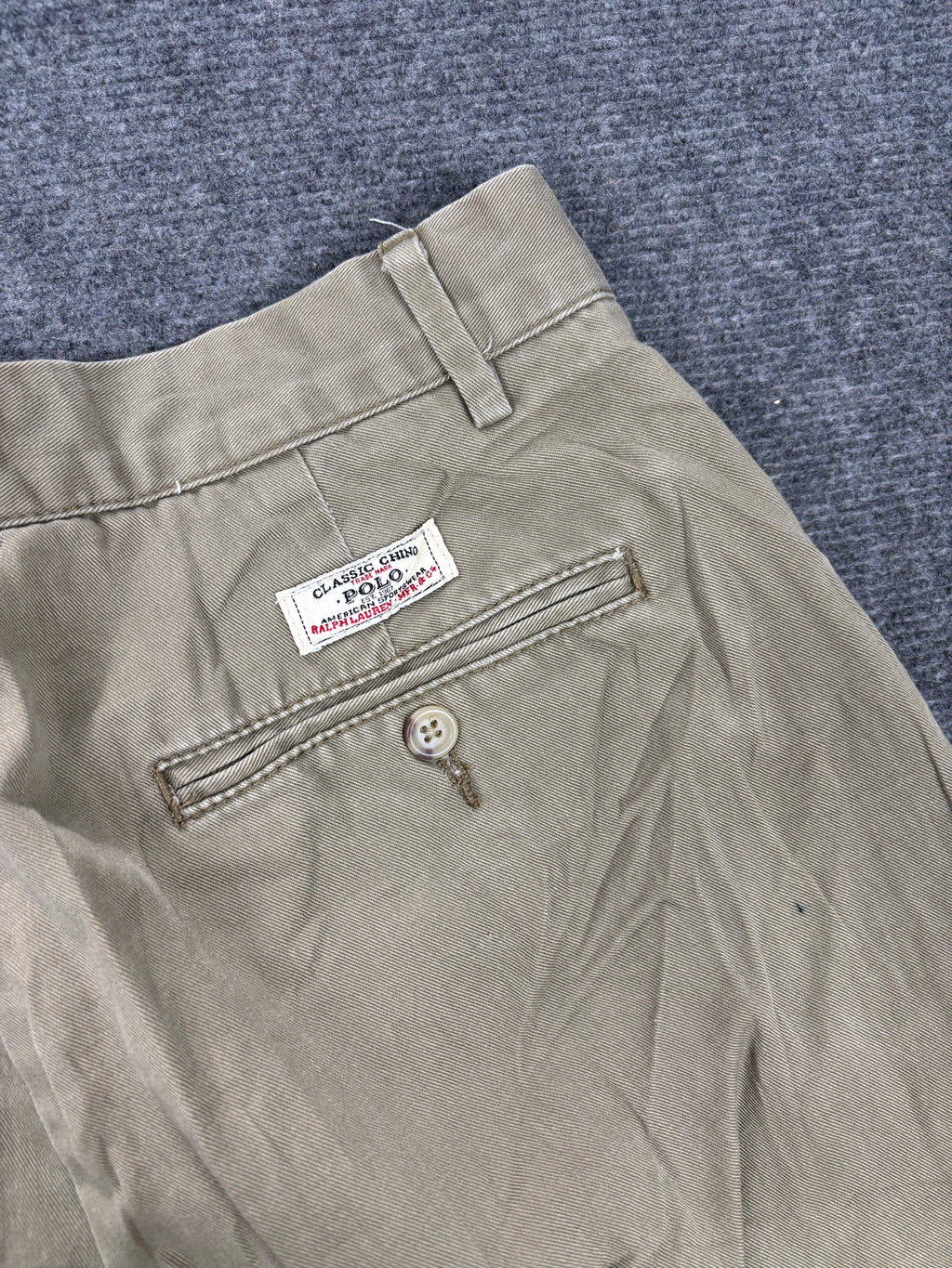 Vintage Polo Ralph Lauren Pants Men's 31 x 30 in Khaki Baggy Chino Trousers