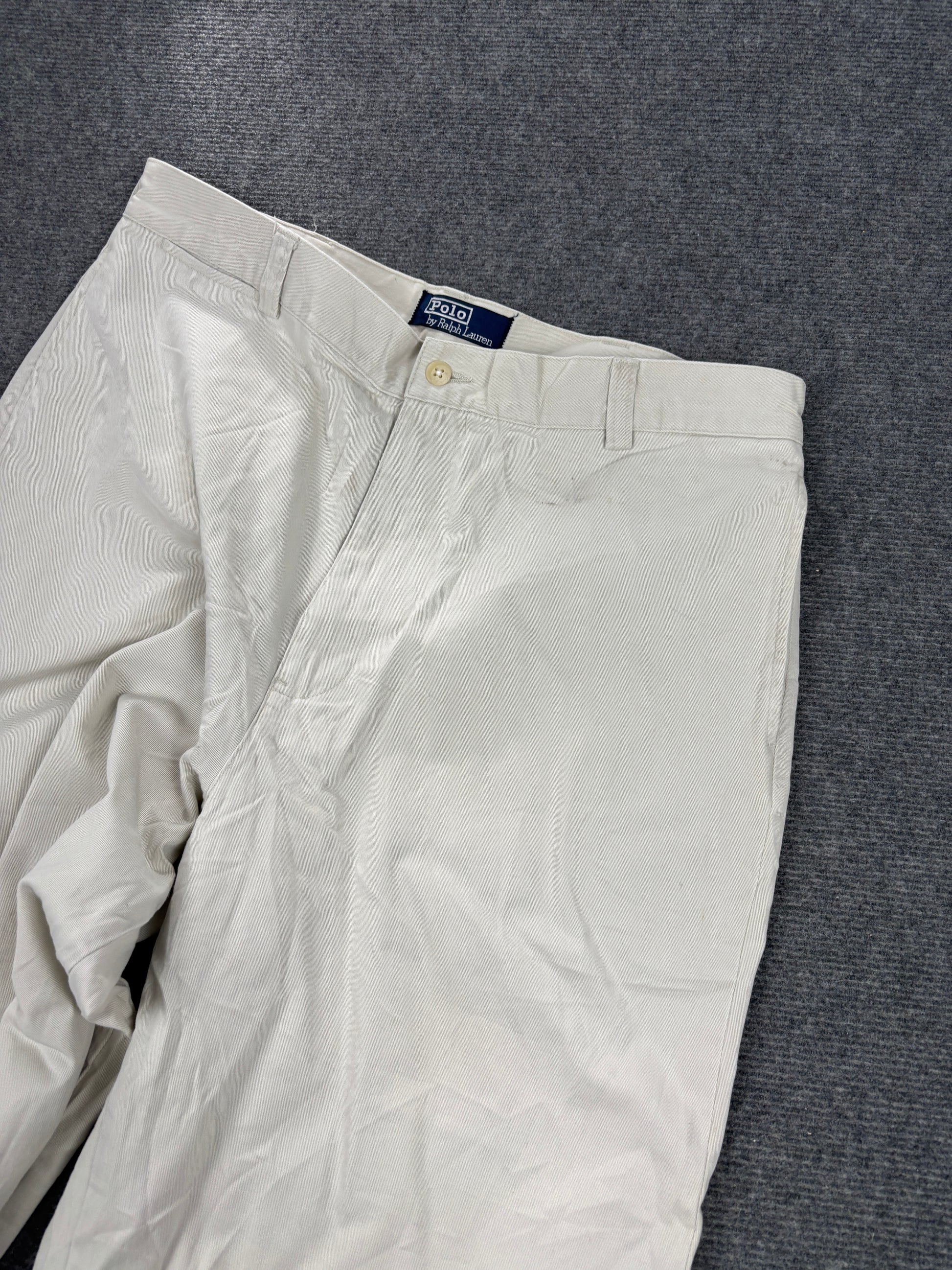 90s Polo Ralph Lauren Pants Men's 36 in Grey Baggy Chino Trousers