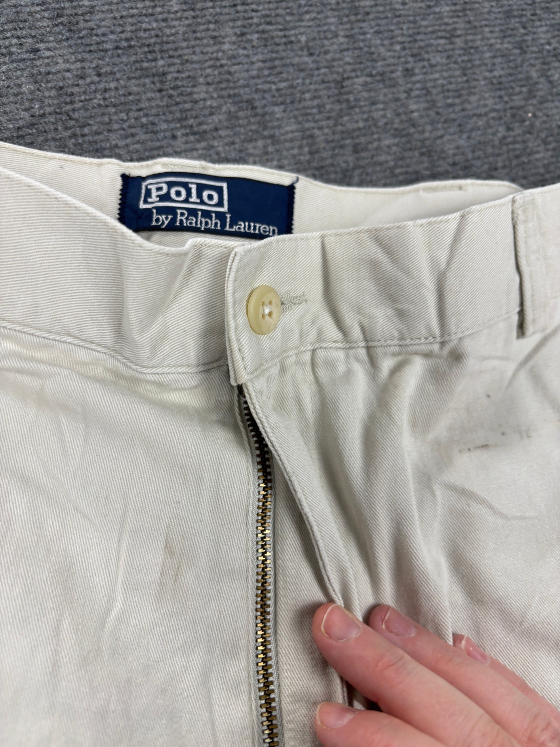90s Polo Ralph Lauren Pants Men's 36 in Grey Baggy Chino Trousers