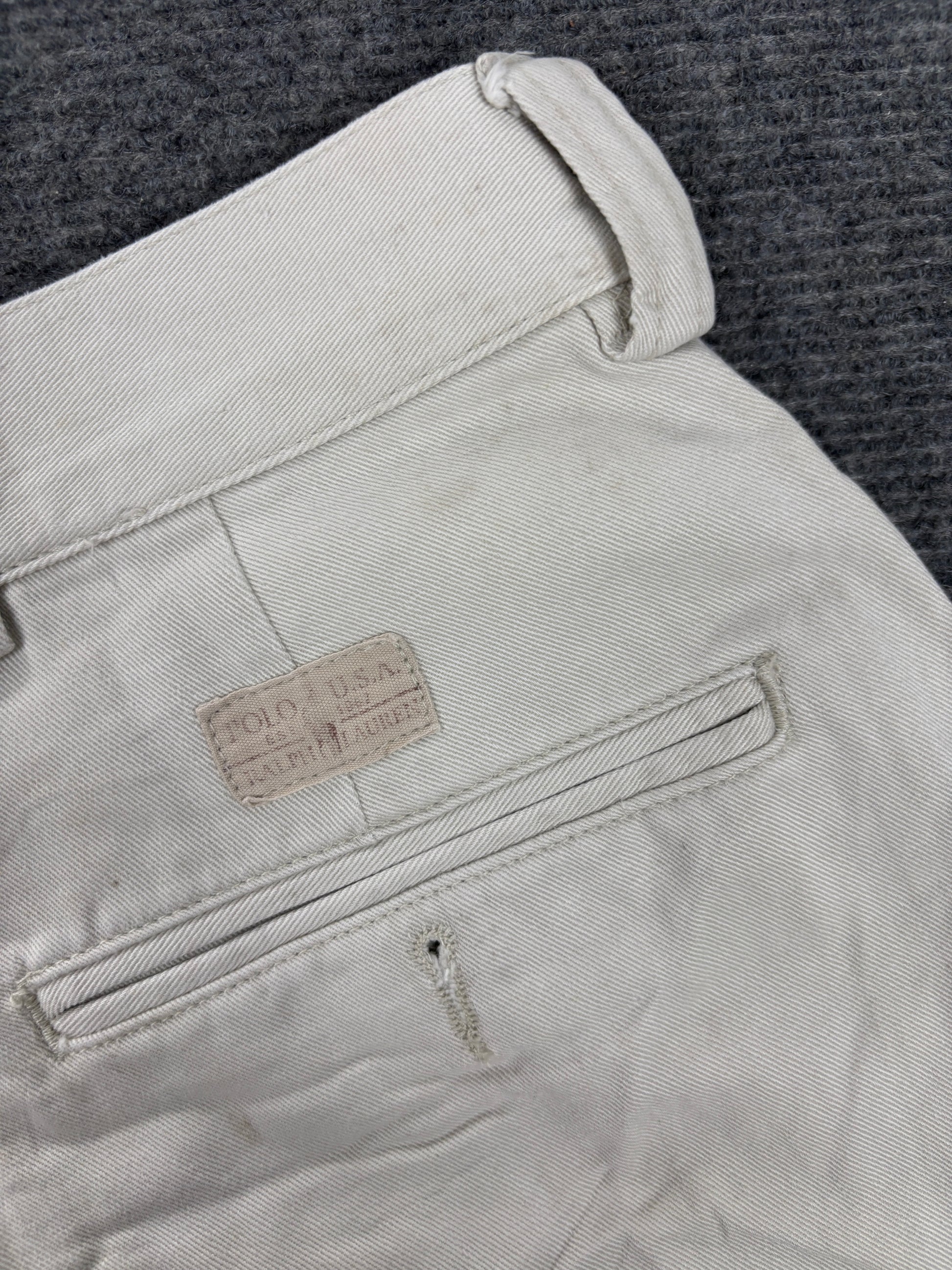 90s Polo Ralph Lauren Pants Men's 36 in Grey Baggy Chino Trousers