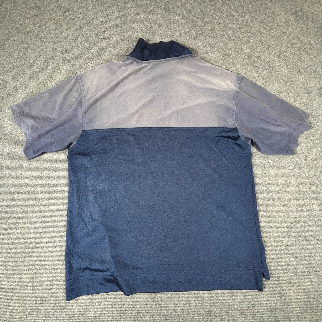 Vintage 90s Nike 1/4 Zip Jersey Men’s L Navy Blue Yellow Hex Badge Swoosh 2 Texture