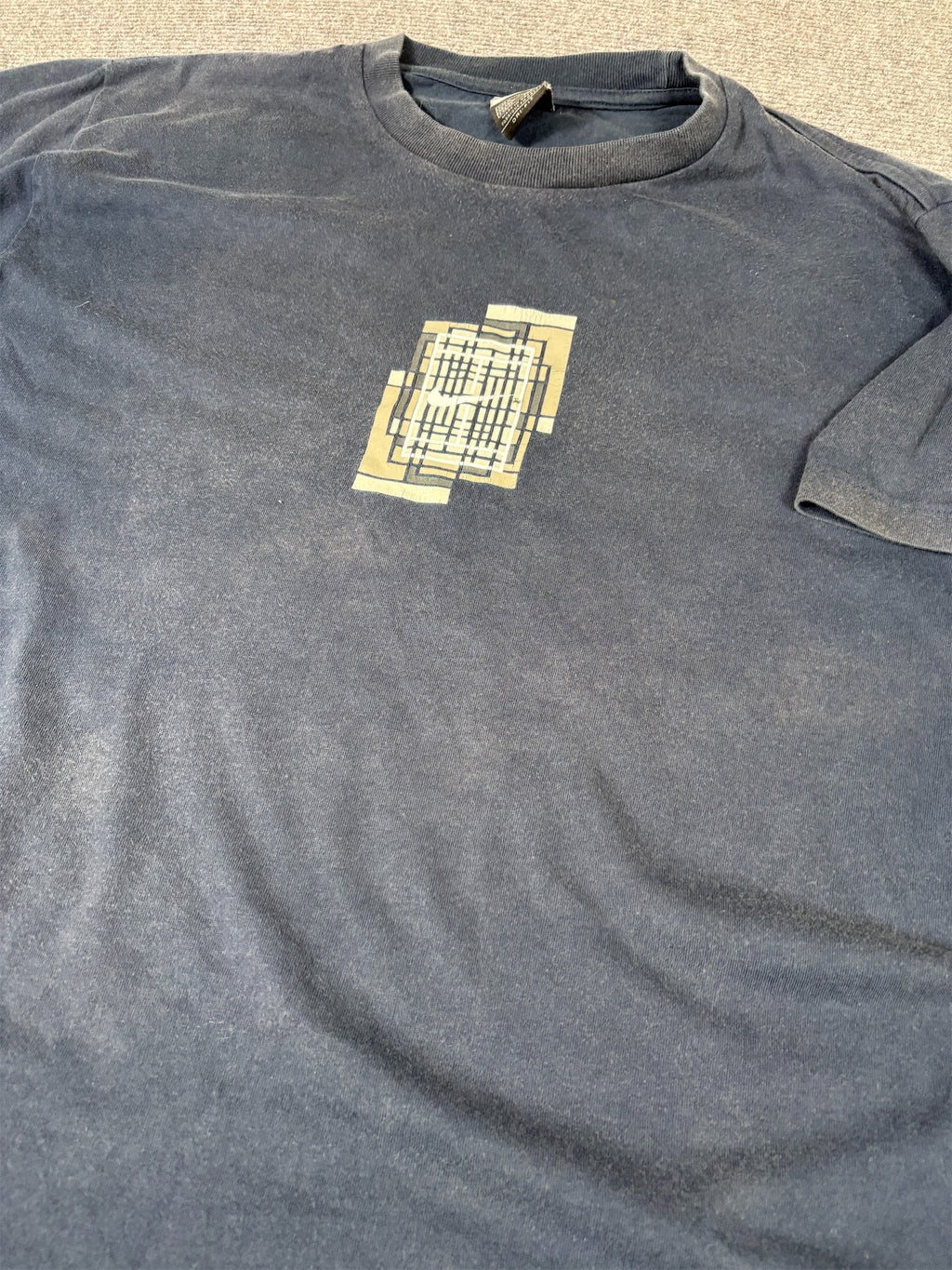 Vintage Y2K Nike Court T-Shirt Men’s M Navy Chest Abstract Swoosh Dri-Fit