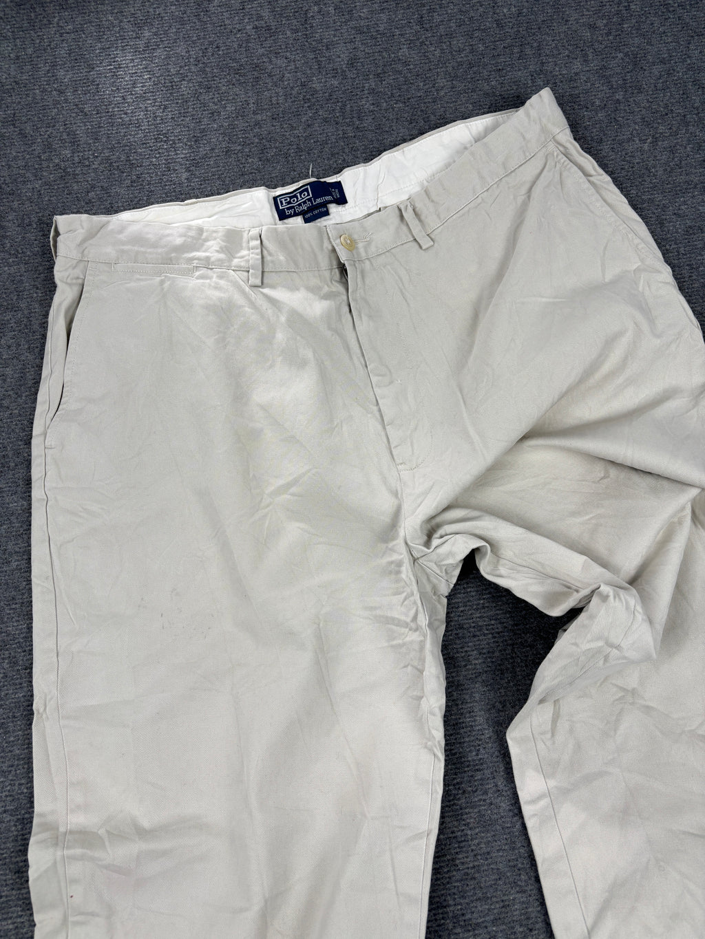 90s Polo Ralph Lauren Pants Men's 38 in Grey Baggy Chino Trousers