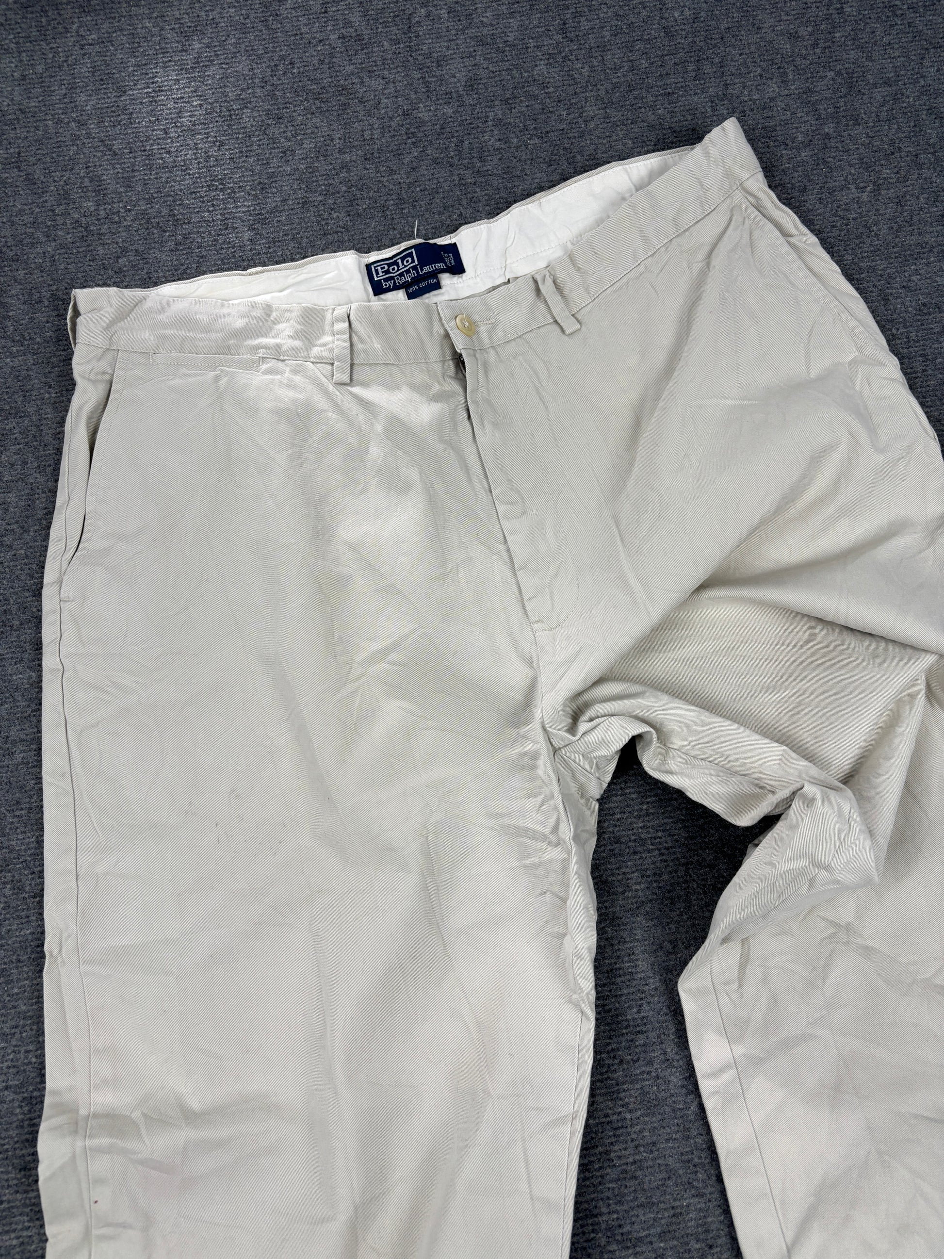 90s Polo Ralph Lauren Pants Men's 38 in Grey Baggy Chino Trousers