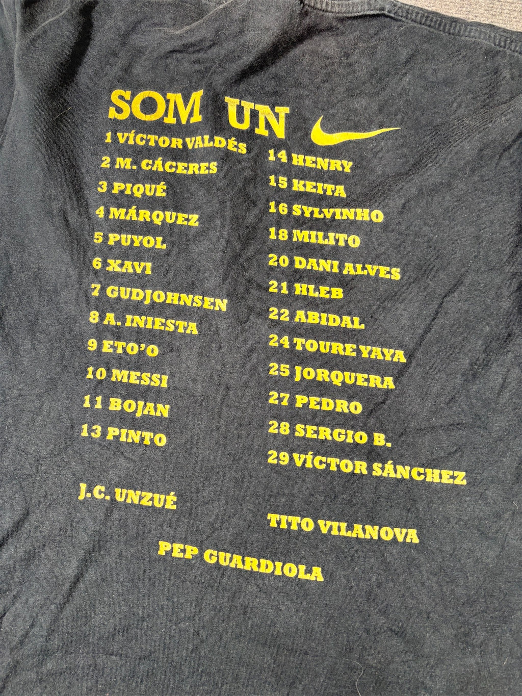 FC Barcelona 08/09 Offical Treble Nike T-shirt Size L Black Messi Barça Tee