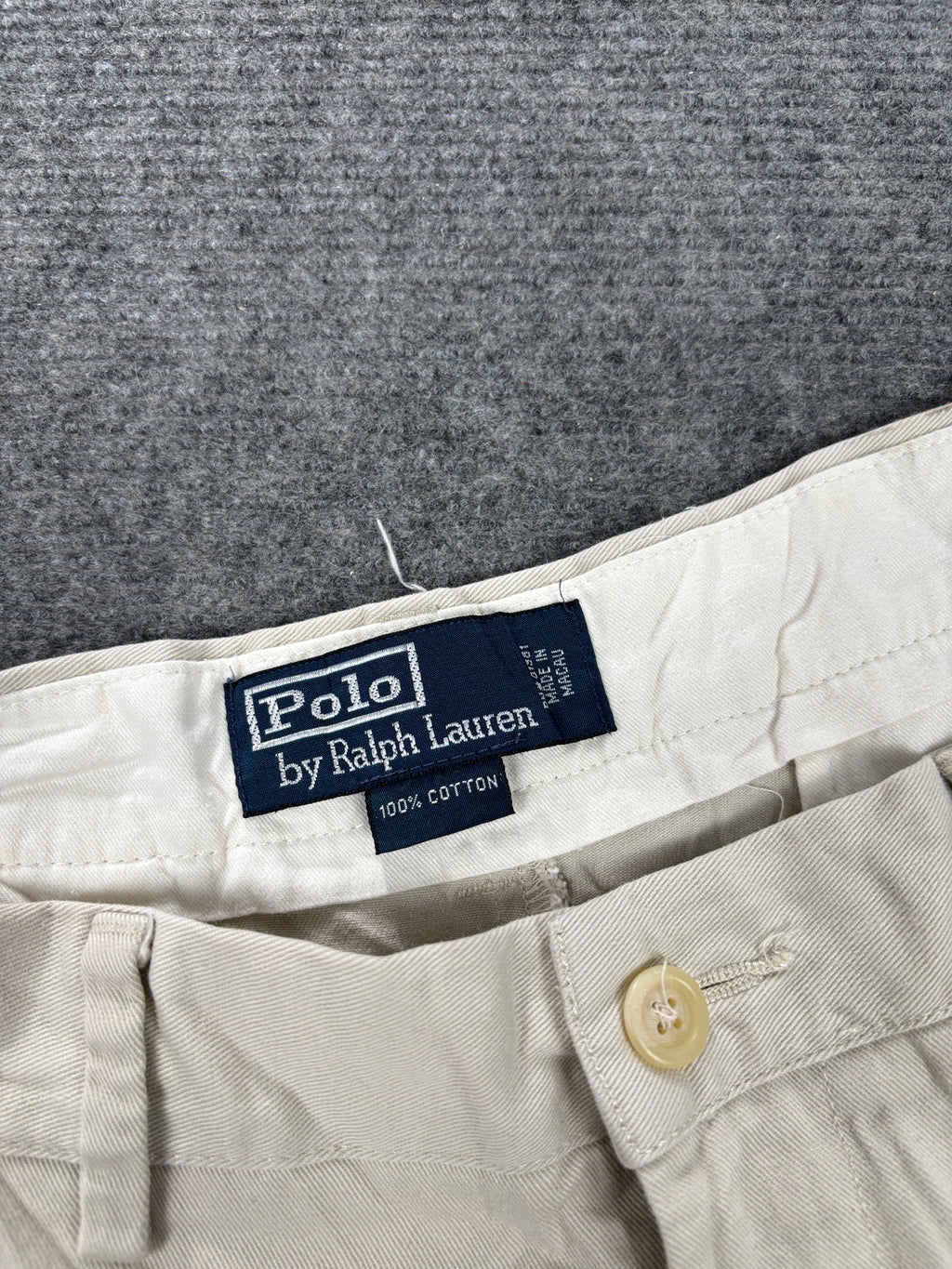 90s Polo Ralph Lauren Pants Men's 38 in Grey Baggy Chino Trousers