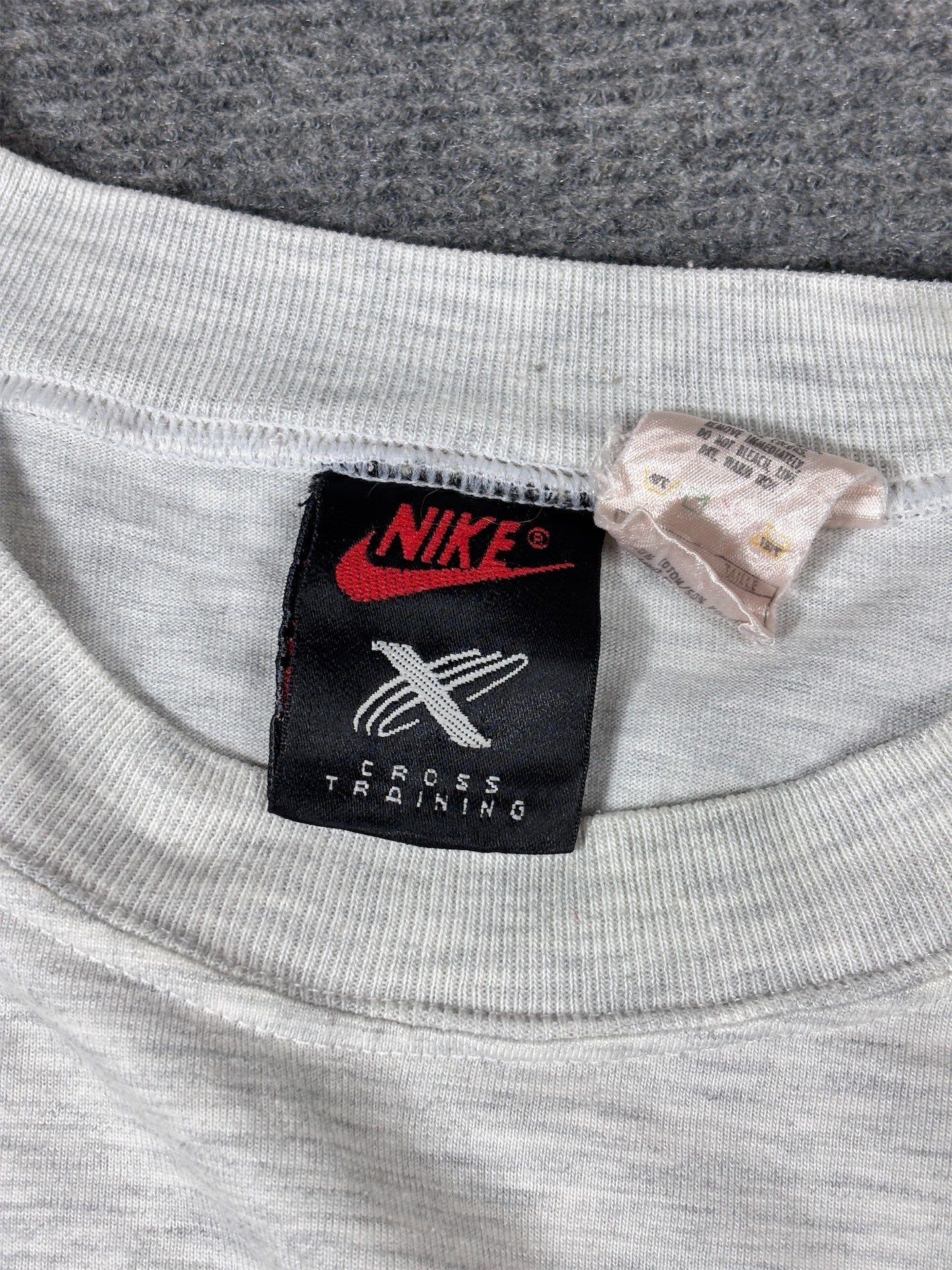 Vintage 90s Nike Cross Training T-Shirt Men’s XXL Marble Grey Embroidered Logo Baggy