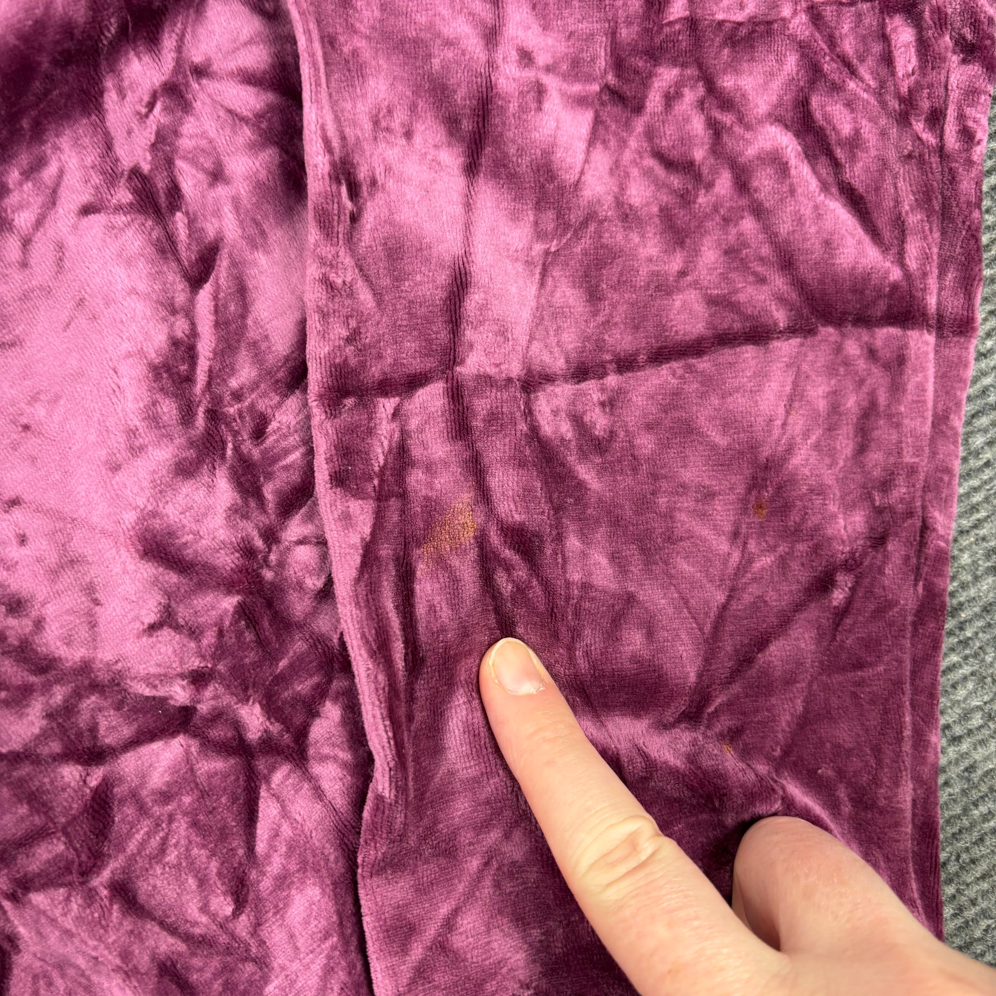 Y2K Gap Velour Jumper Women's Small Purple Crushed Fabric Zip Up