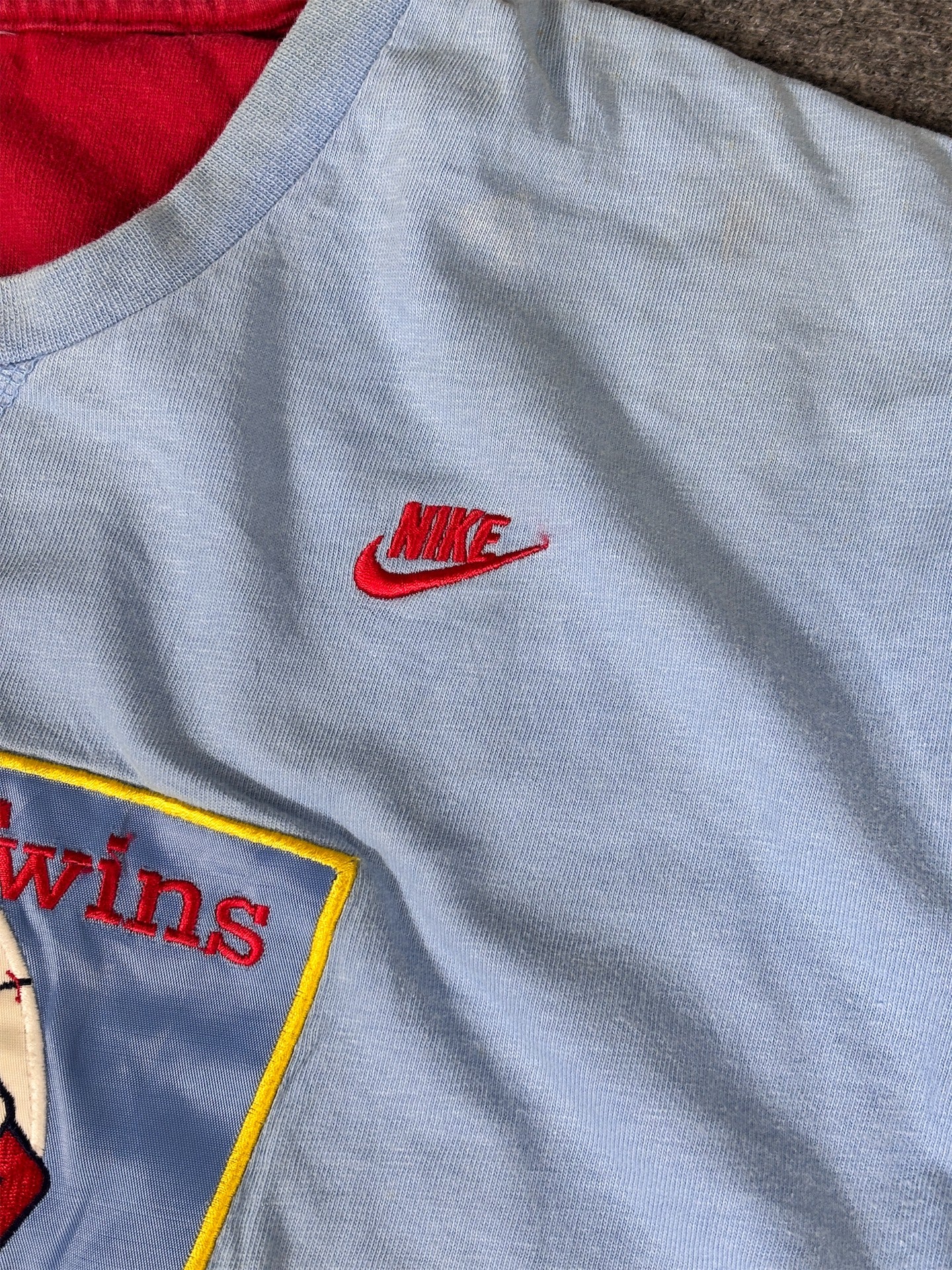 Vintage 90s/Y2K Nike T-Shirt Men’s XL Blue Cotton Minnesota Twins Baseball Patch Cooperstown Collection