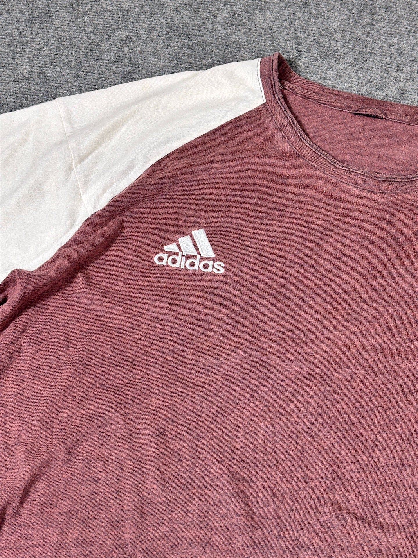 Vintage Y2K Adidas Olympique Marseille T-shirt Men’s XL Brown White Chest Badges