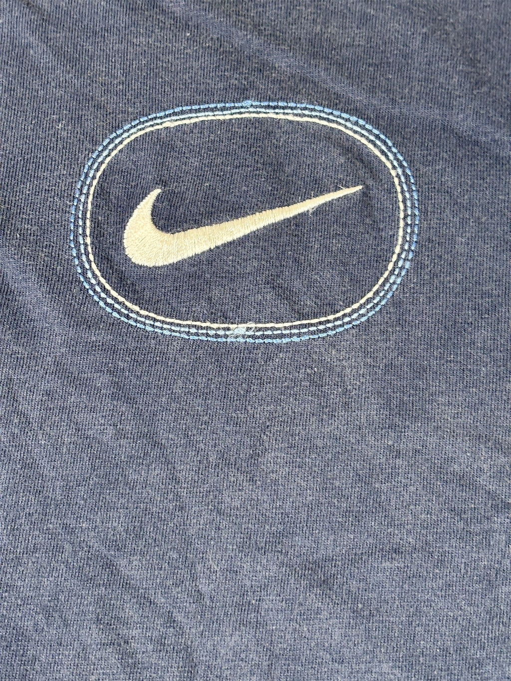 Vintage Y2K Nike T-Shirt Women’s M Navy Blue Embroidered Chest Logo