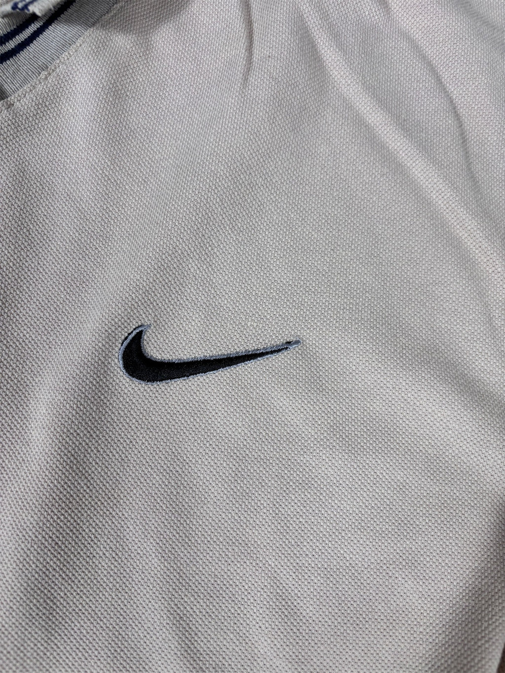 Vintage 80s Nike Polo Shirt Men’s XL Beige Black Swoosh Oregon Tag Collared