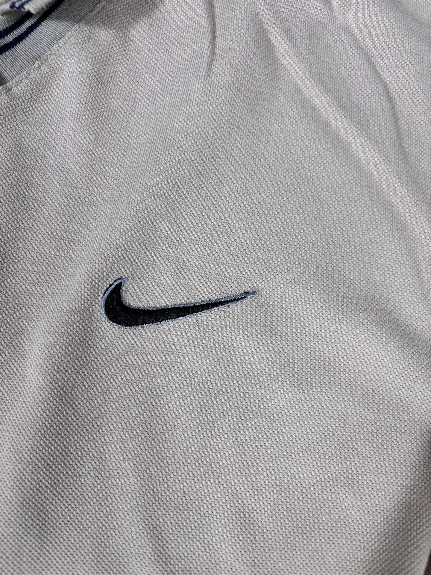 Vintage 80s Nike Polo Shirt Men’s XL Beige Black Swoosh Oregon Tag Collared