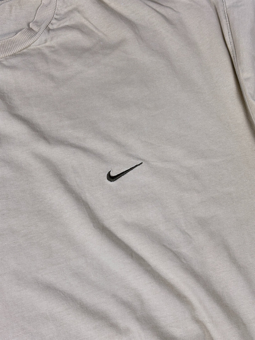 Vintage Y2K Nike T-Shirt Men’s L Yellow Green Swoosh Crew Neck Cotton