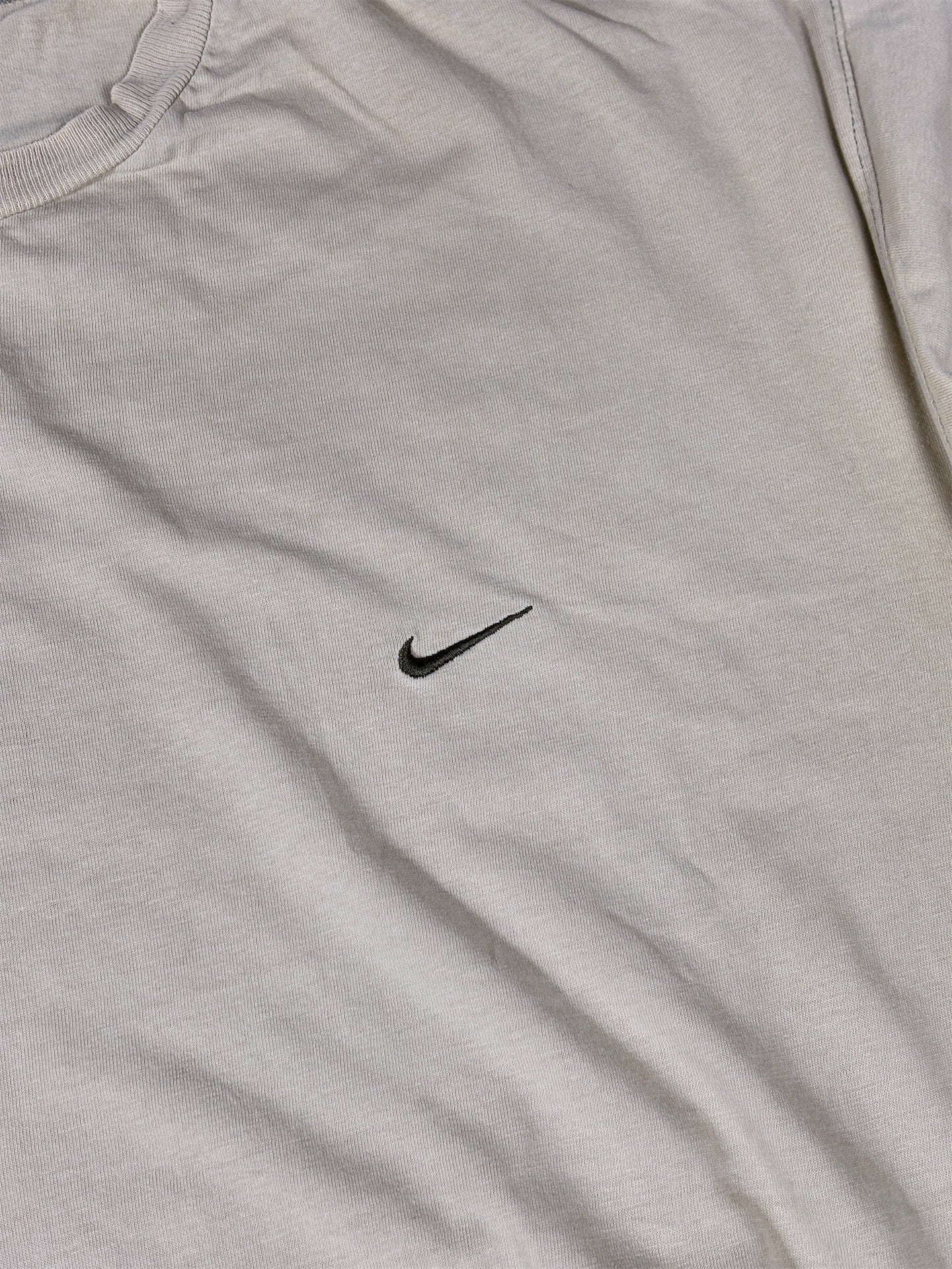 Vintage Y2K Nike T-Shirt Men’s L Yellow Green Swoosh Crew Neck Cotton