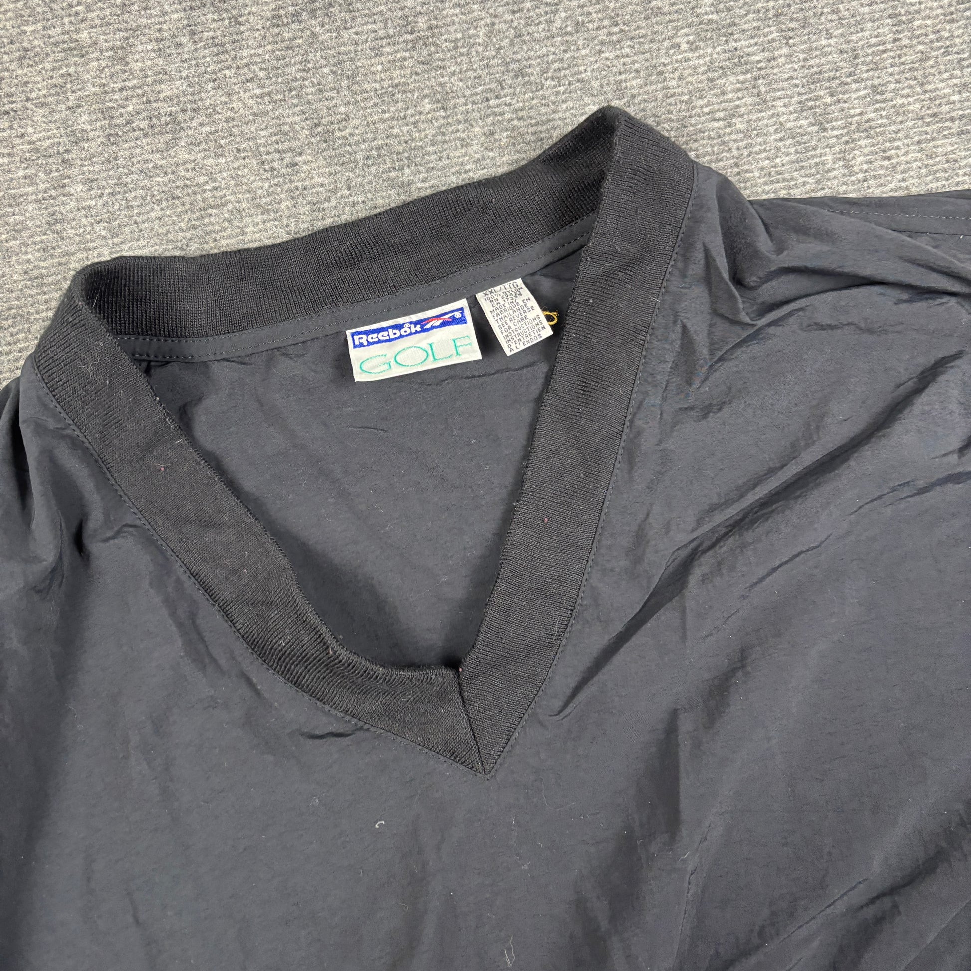 Vintage Reebok Golf V-neck Pullover Men's XXL Black Windbreaker