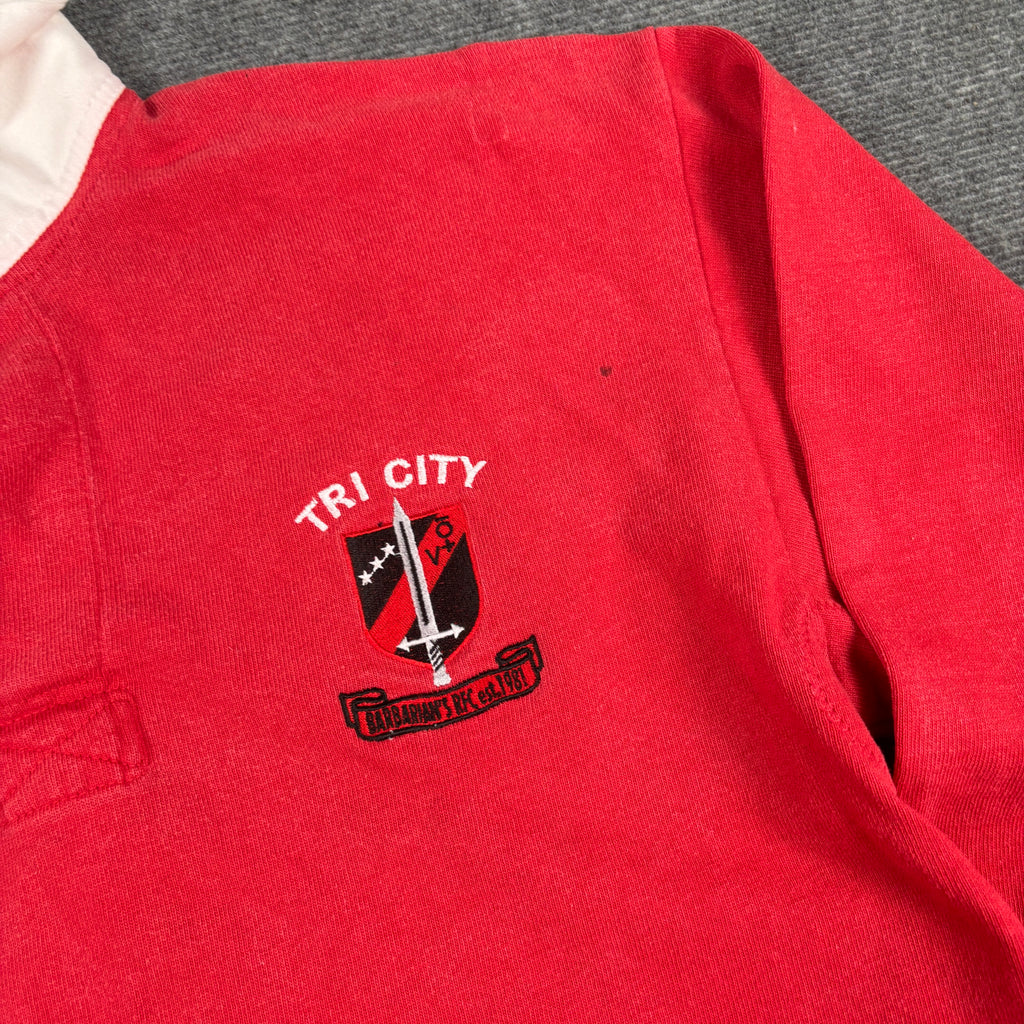 Vintage Barbarian Rugby Polo Men's XL Red Super Heavyweight Fabric