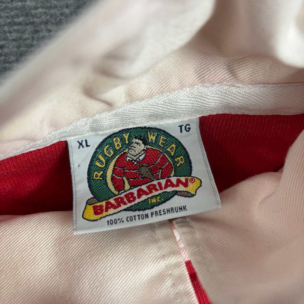 Vintage Barbarian Rugby Polo Men's XL Red Super Heavyweight Fabric
