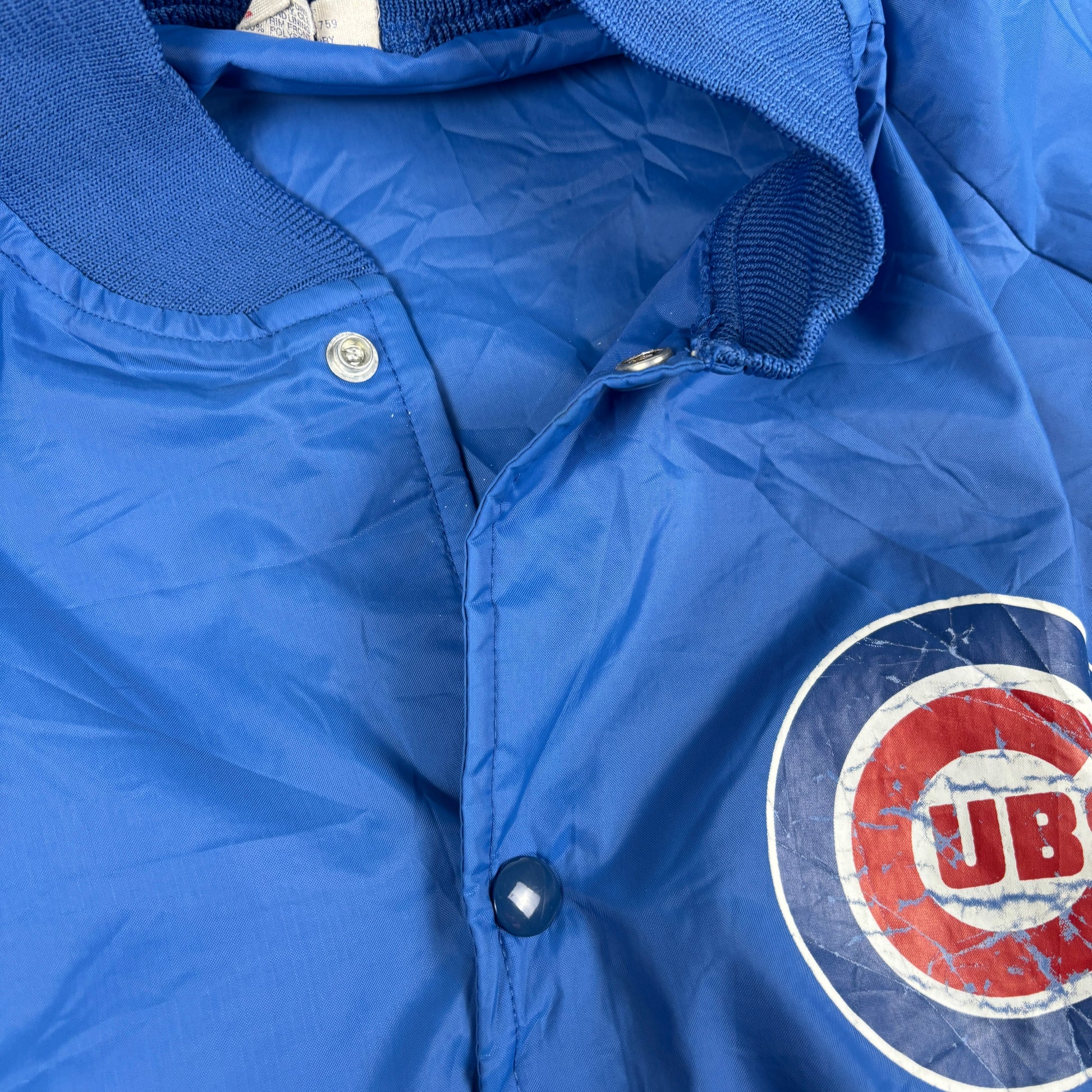 Vintage Chicago Cubs Jacket Men's XL Blue Snap Button Windbreaker