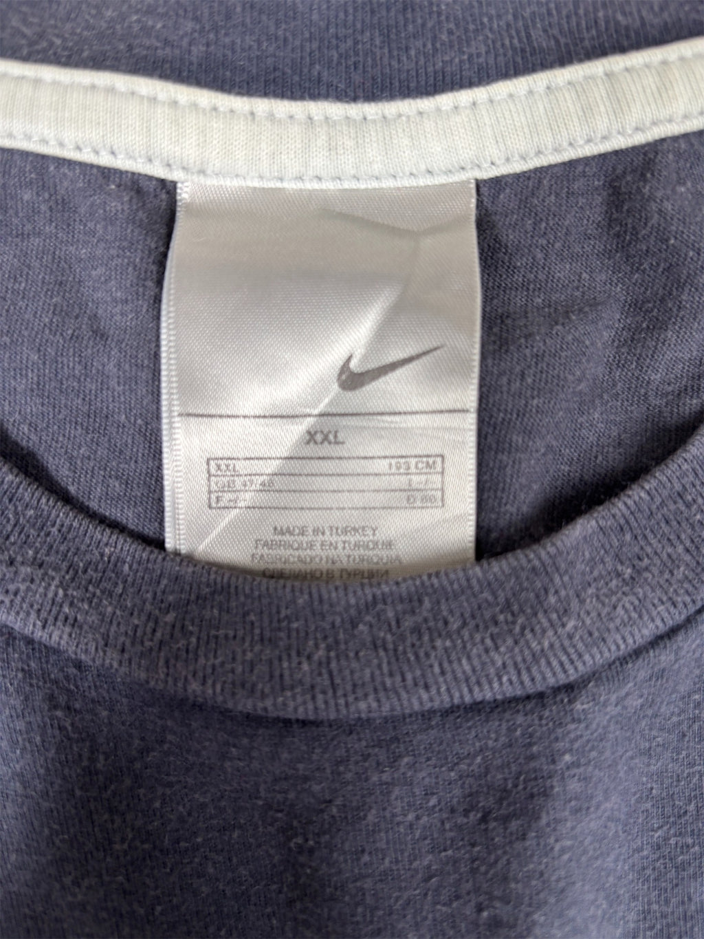 Vintage Y2K Nike T-Shirt Men’s XL Navy Blue Swoosh Logo Trademark Graphic