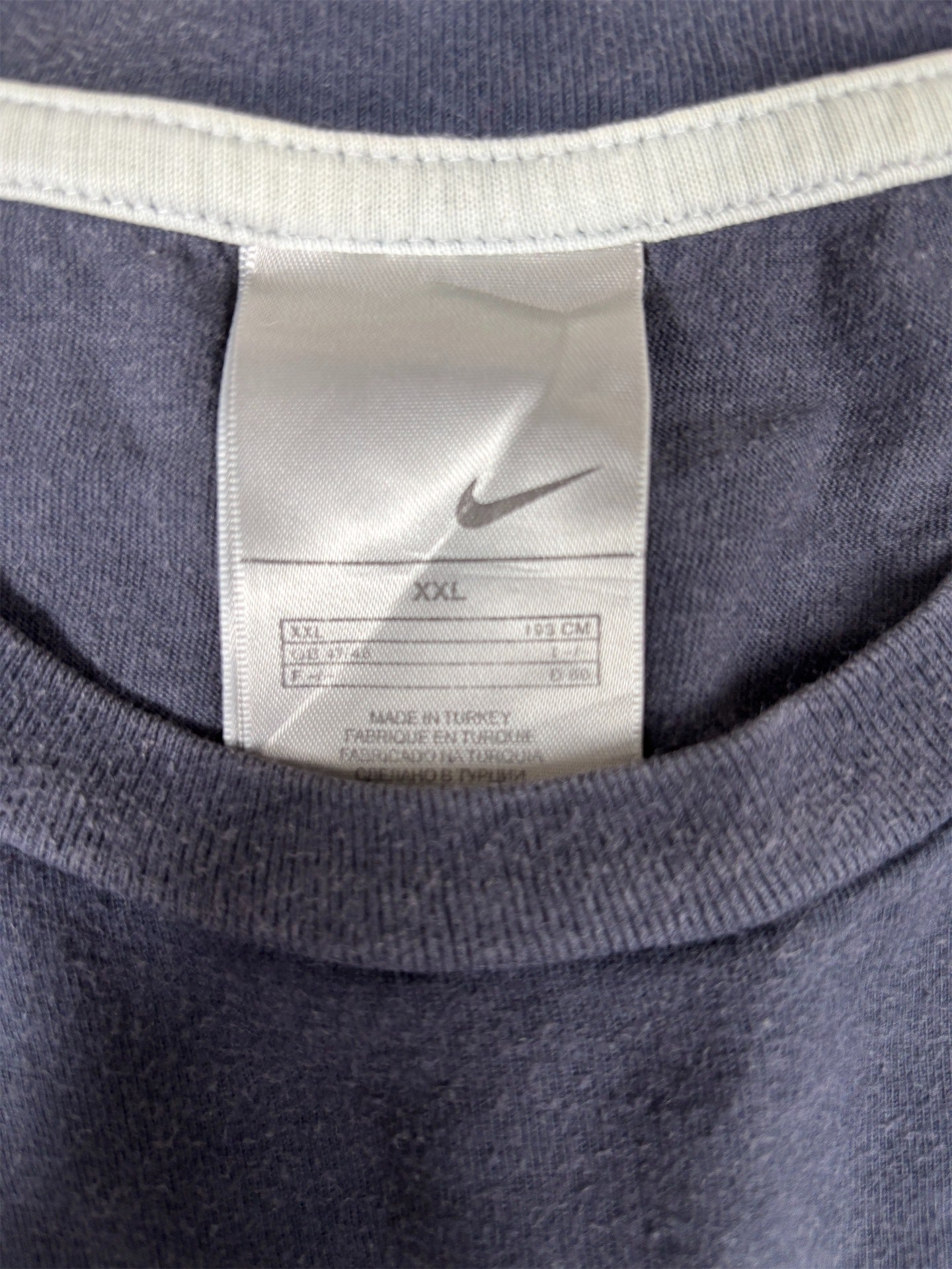 Vintage Y2K Nike T-Shirt Men’s XL Navy Blue Swoosh Logo Trademark Graphic