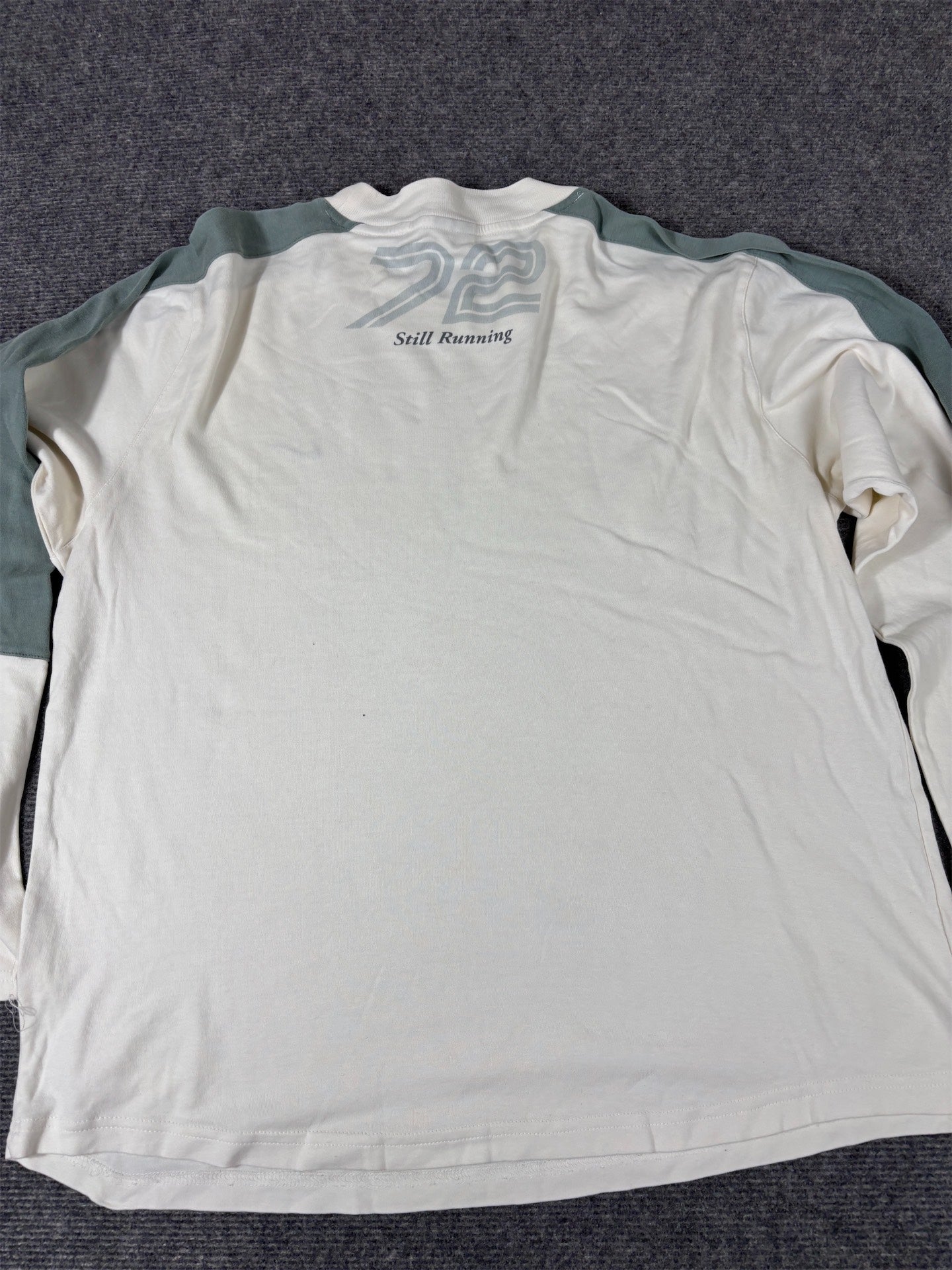 Vintage Y2K Nike Long Sleeve T-Shirt Men’s L White Cortez 72  Green Silver Swoosh Spell Out