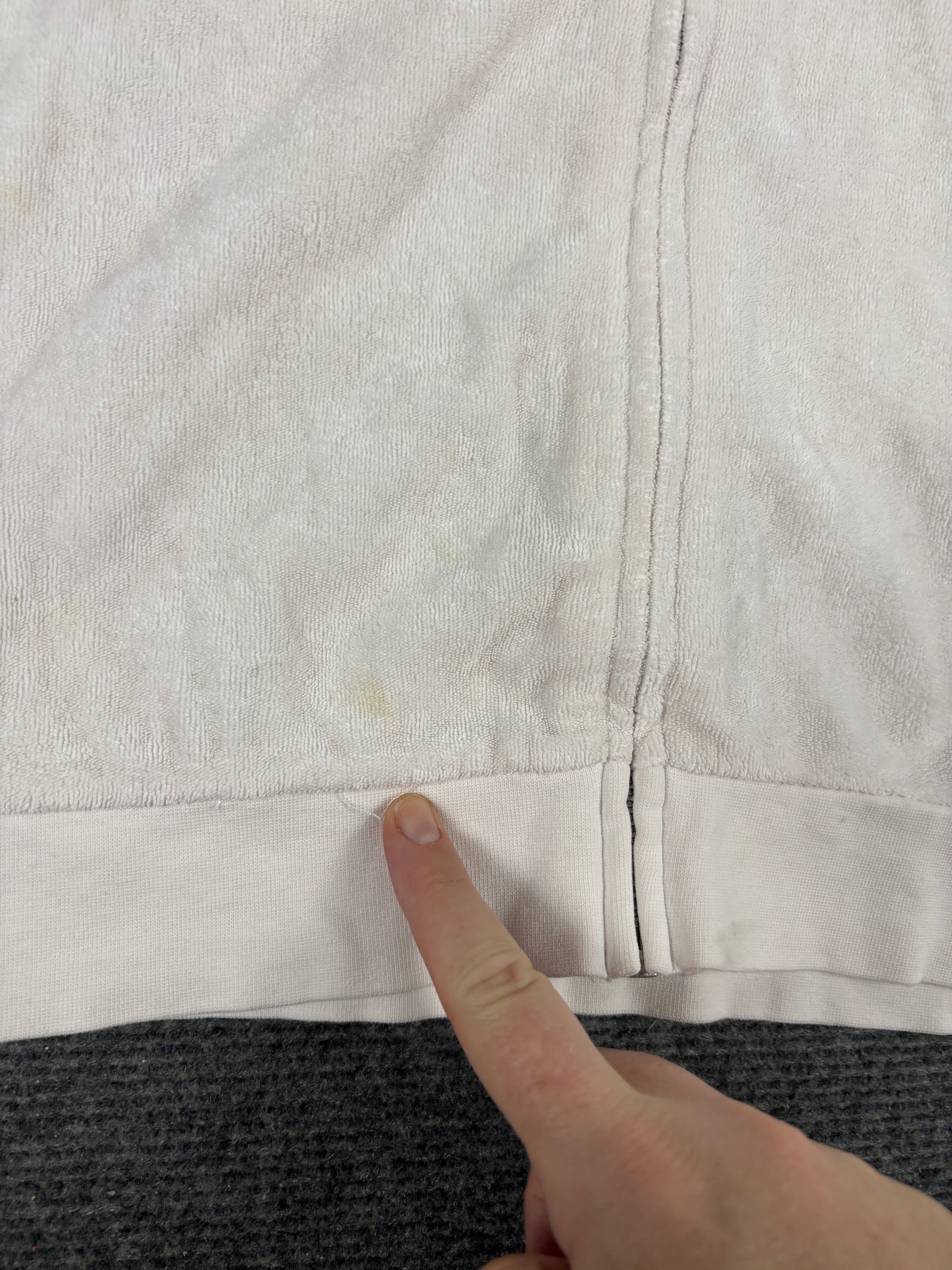 Vintage Y2K Gap Sweater Women's Small White Terrycloth Full Zip