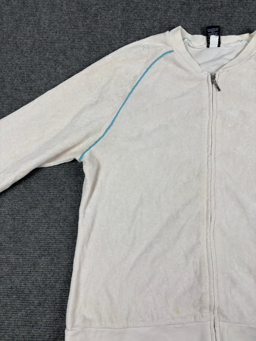 Vintage Y2K Gap Sweater Women's Small White Terrycloth Full Zip