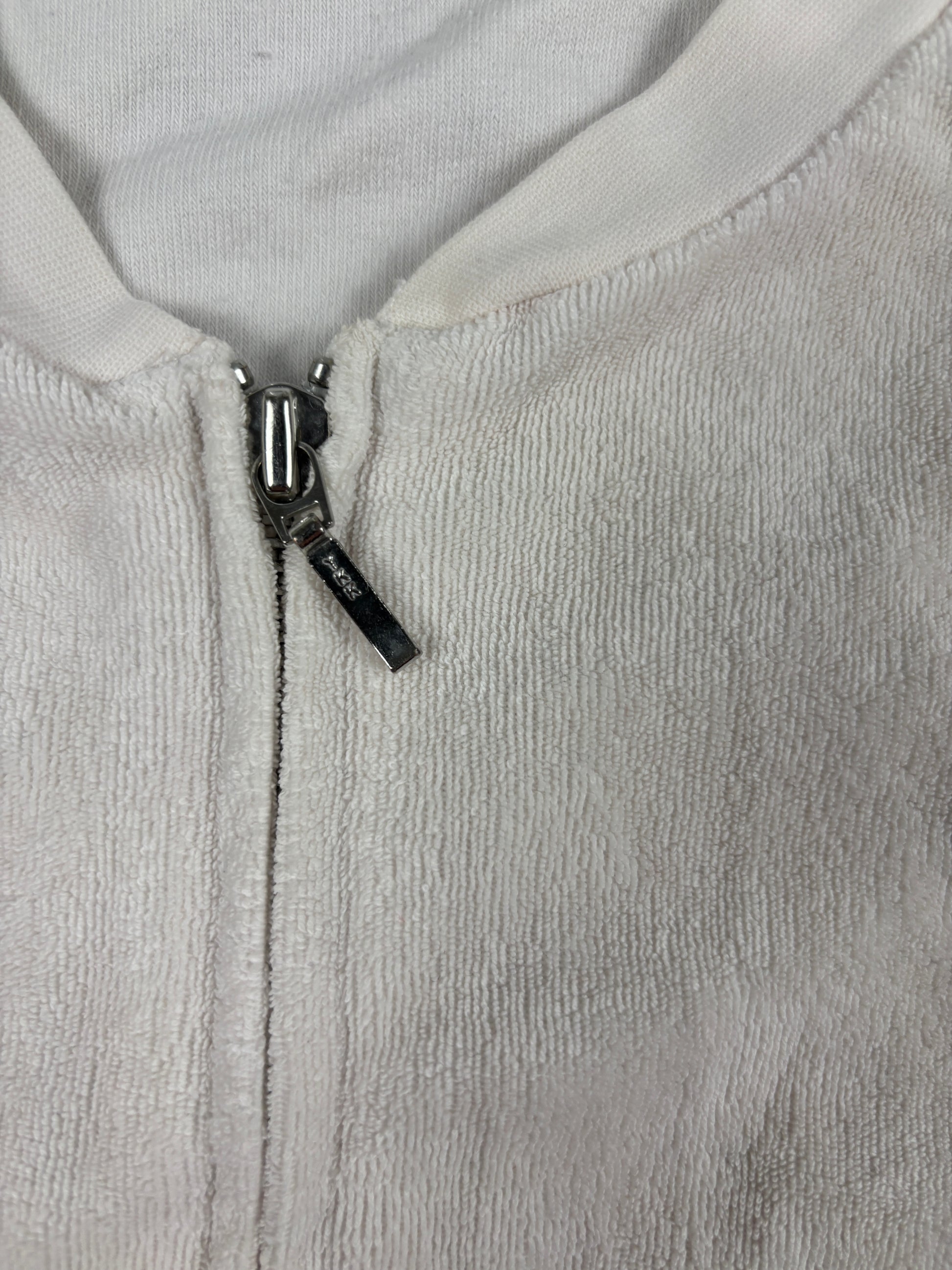 Vintage Y2K Gap Sweater Women's Small White Terrycloth Full Zip