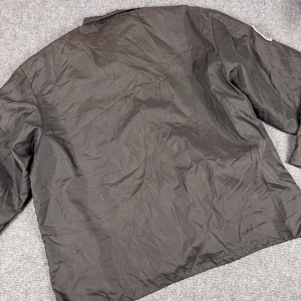 Vintage 70s Ford Mustang Cobra Racing Jacket Men's XL Black White Patch Windbreaker